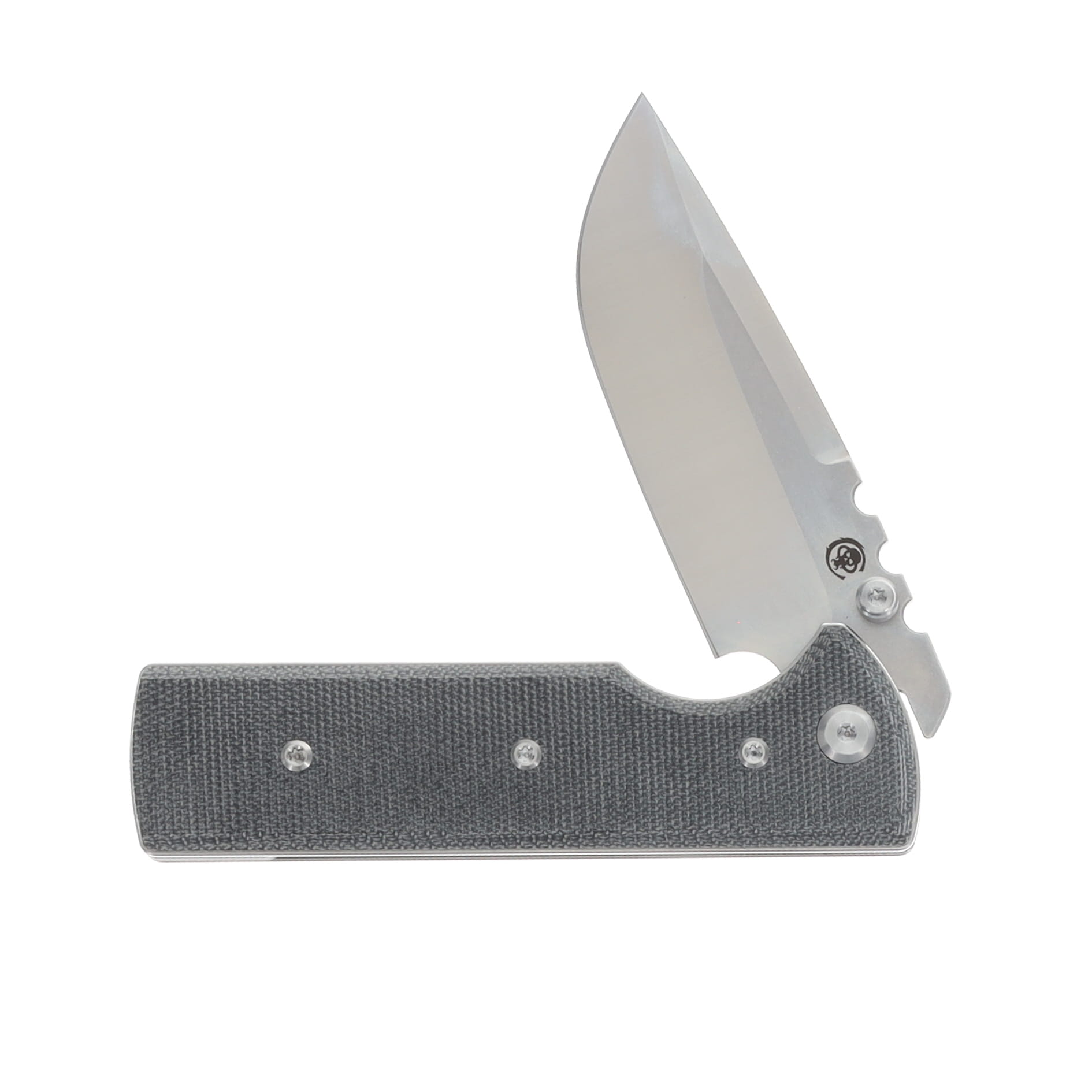 Chaves NTAK Folding Knife Blk Canvas Micarta Handle SW Drop Point Blade CHAV14328 View 3