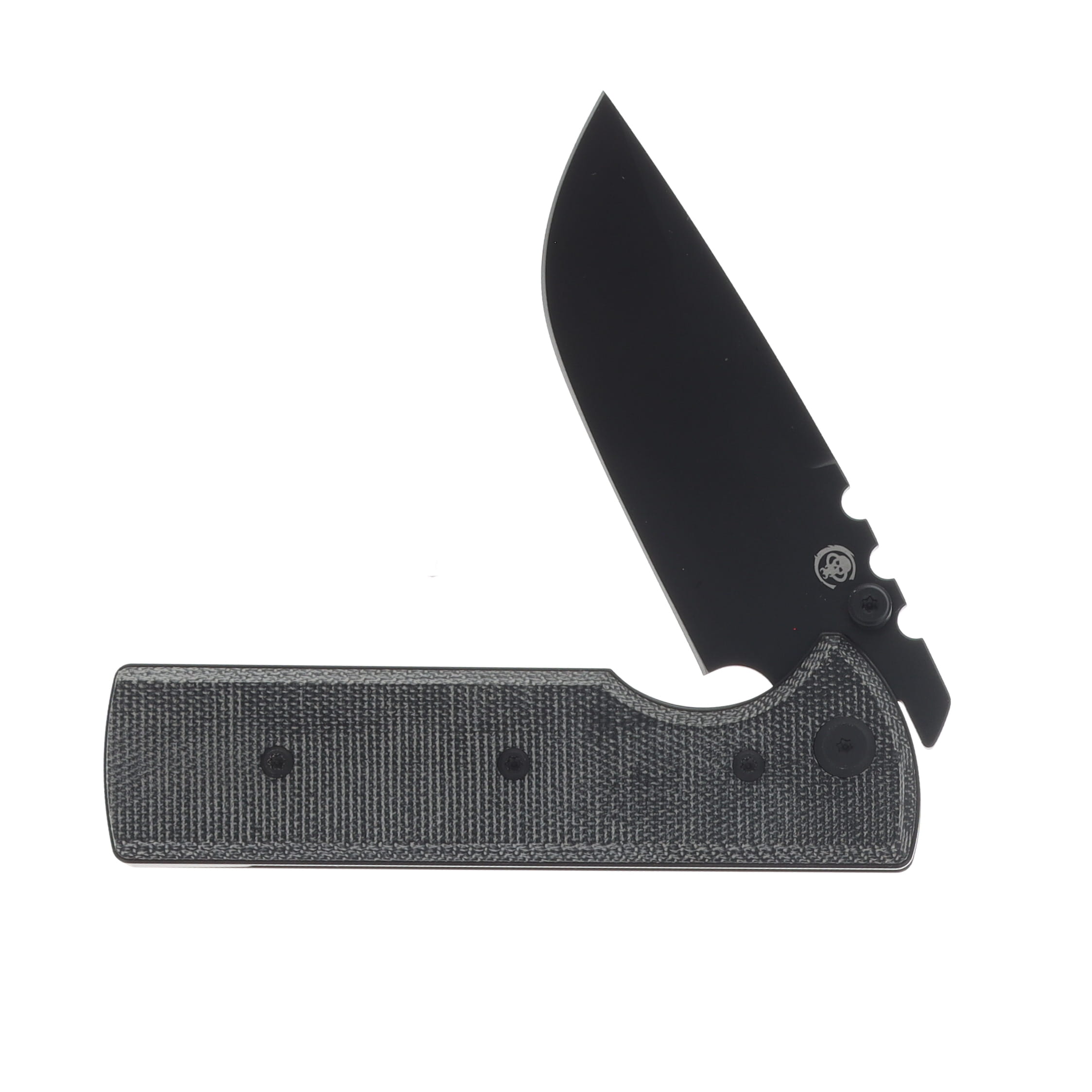 Chaves NTAK Folding Knife Black Canvas Micarta Handle Black PVD Drop Point Blade CHAV14330 View 3