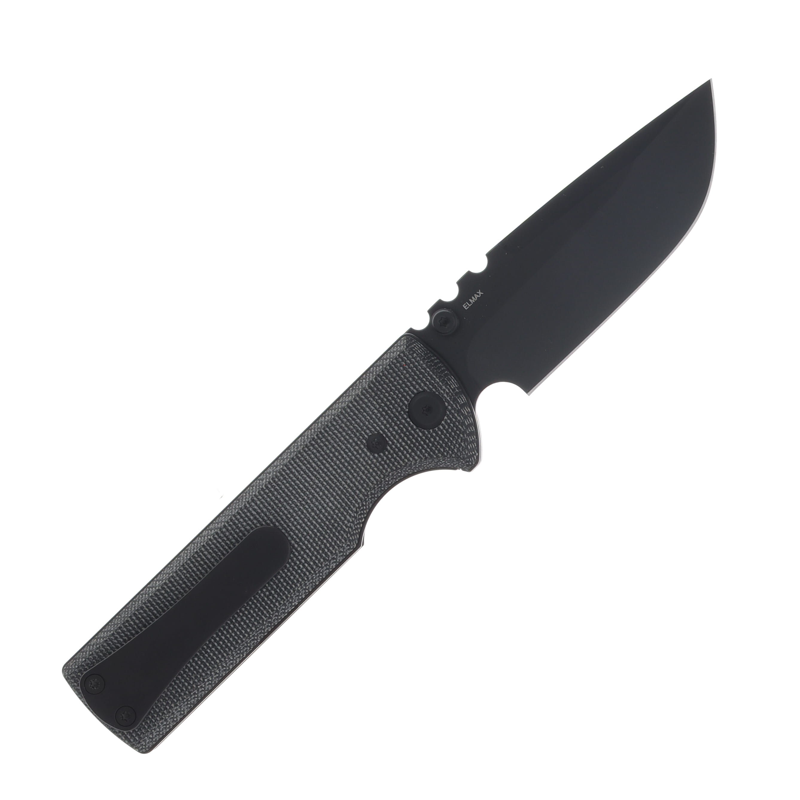 Chaves NTAK Folding Knife Black Canvas Micarta Handle Black PVD Drop Point Blade CHAV14330 View 2