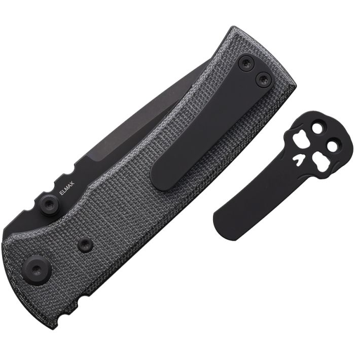 Chaves Street Redencion Folding Knife Black Micarta Handle Black PVD Drop Point Blade CHAV14236 View 2