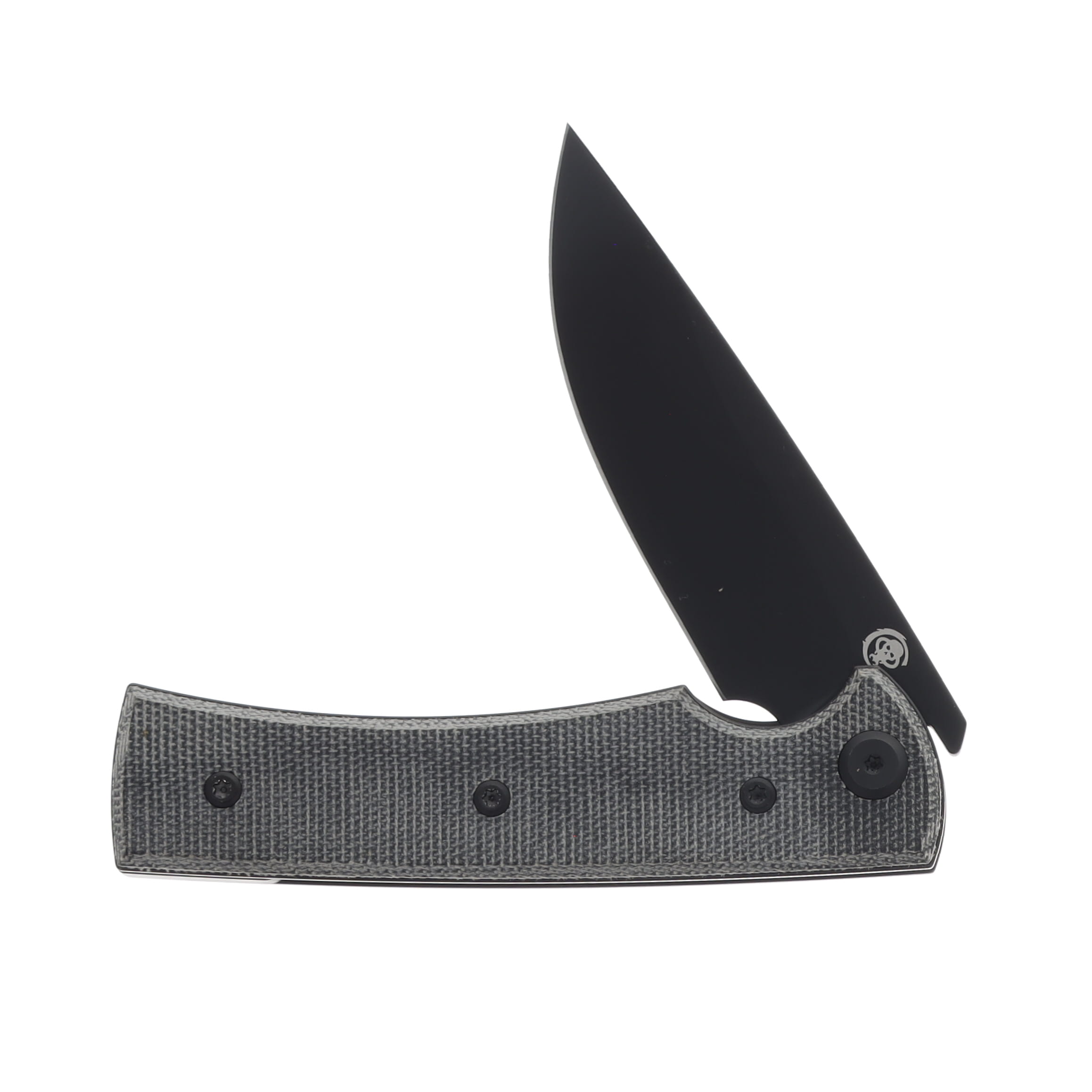 Chaves Liberation Street Folding Knife Blk Canvas Micarta Handle Blk PVD Drop Point Blade CHAV14322 View 3