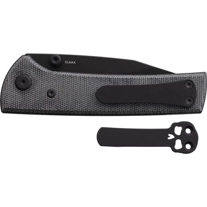 Chaves Scapegoat Street Folding Knife Blk Canvas Micarta Handle Blk PVD Spearpoint Blade CHAV14327 View 7