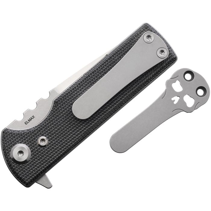 Chaves TAK Folding Knife Black Micarta Handle SW Tanto Blade CHAV14239 View 2