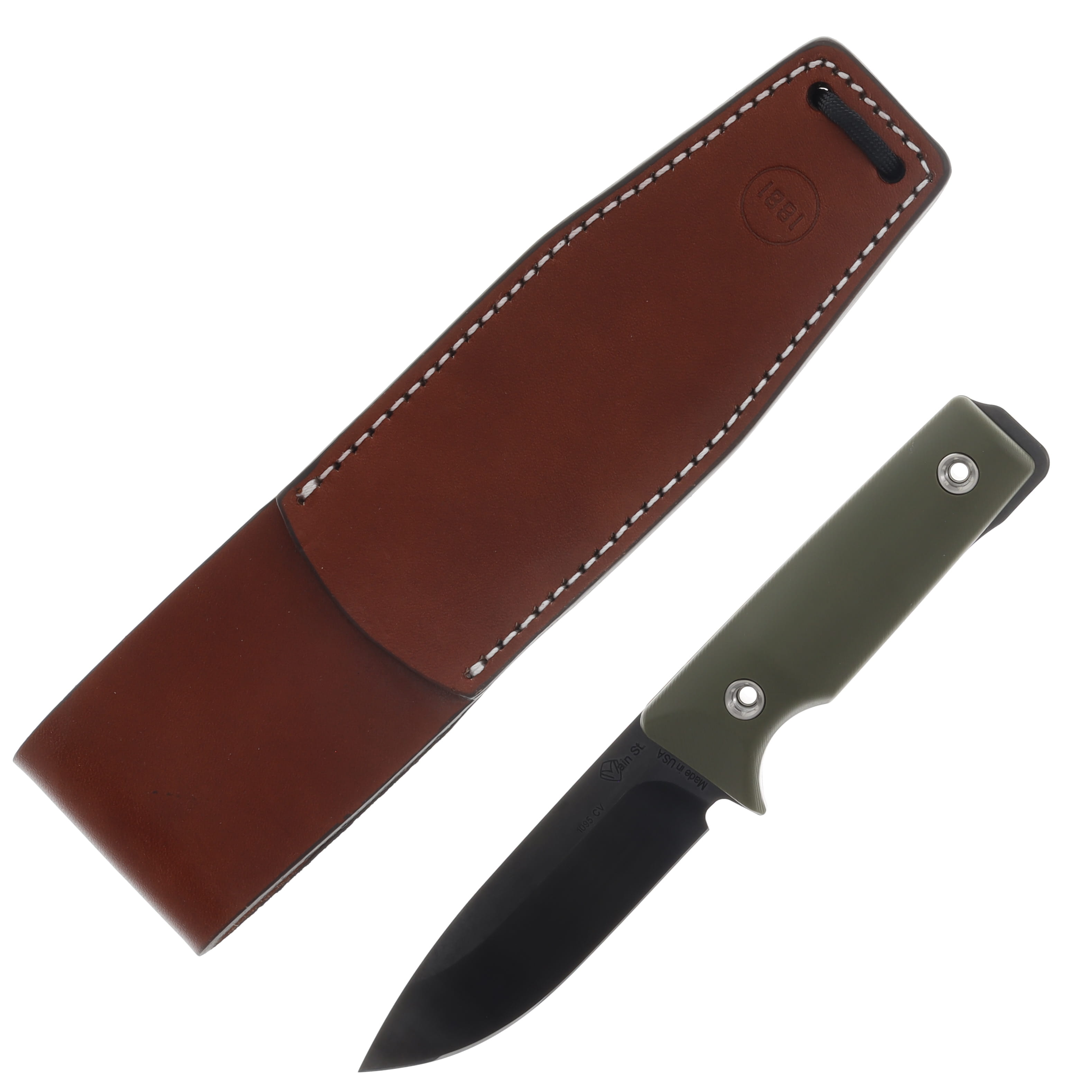 Main Street Knives The San OD Green 4in Plain Black Drop Point MMS036 View 1