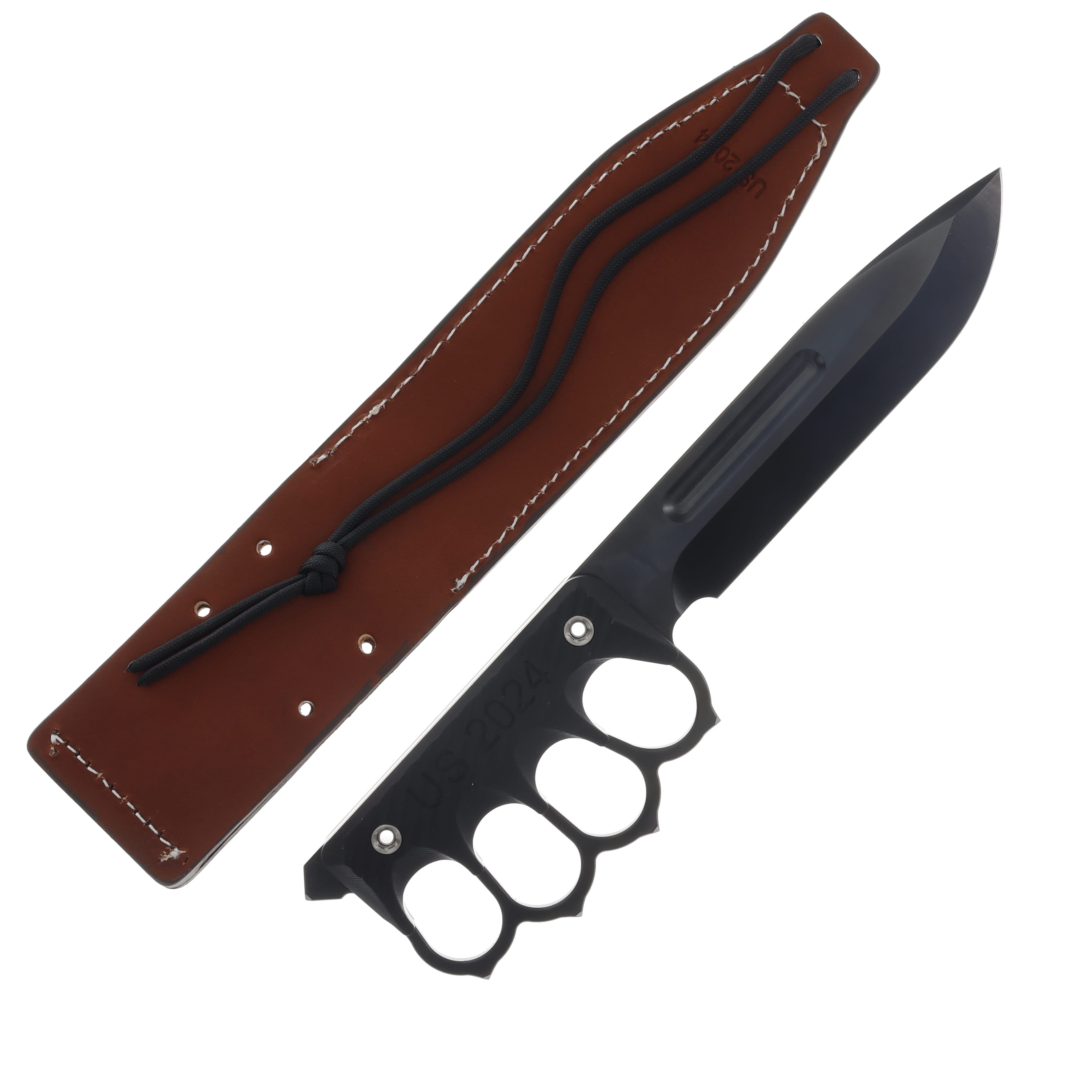 Main Street Knives US 2024 Fixed Knife 6.75in Plain Black Drop Point MMS028 View 2