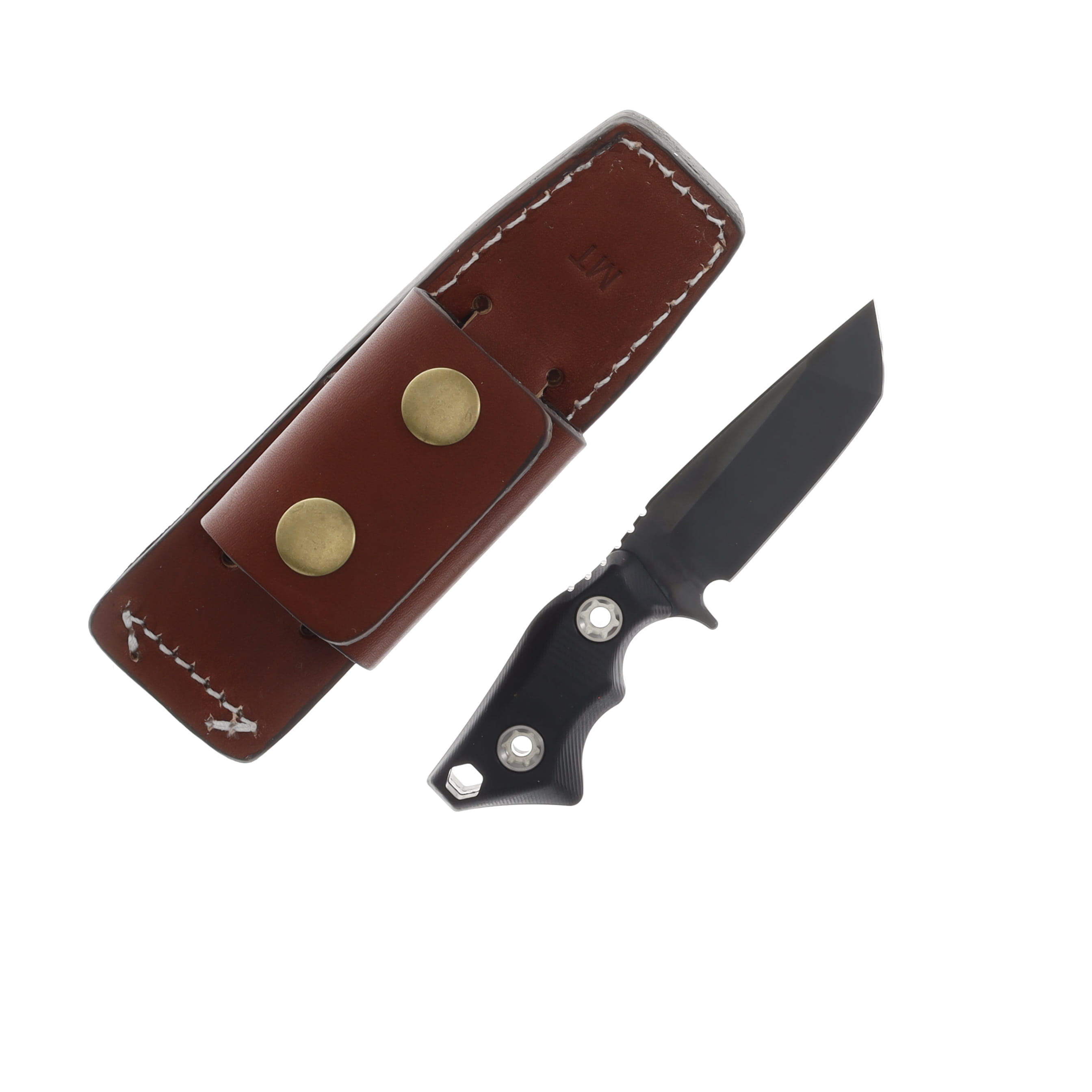 Main Street Knives Micro Tanto Fixed Knife 2.3in Plain Black Tanto MMS032 View 2