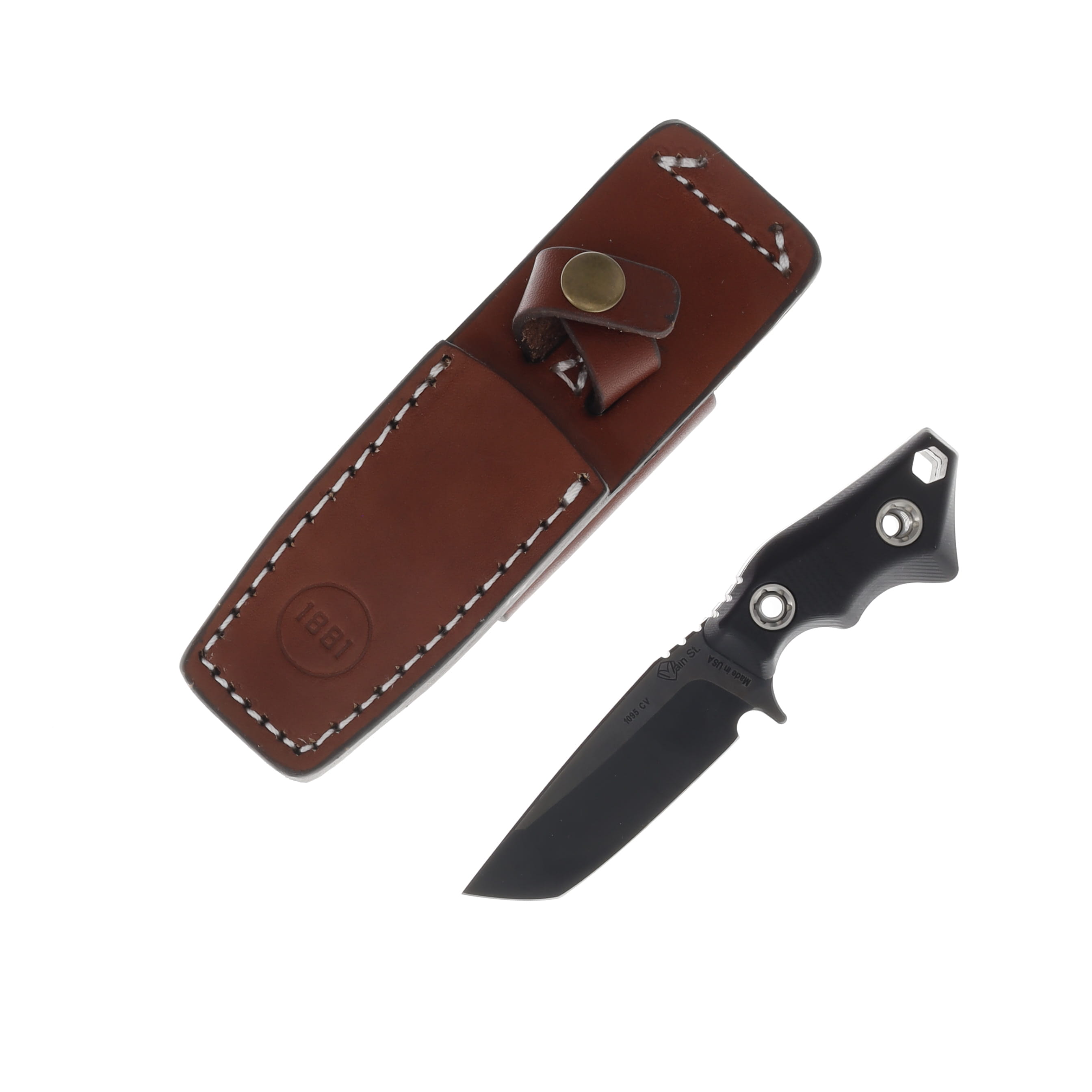Main Street Knives Micro Tanto Fixed Knife 2.3in Plain Black Tanto MMS032 View 1