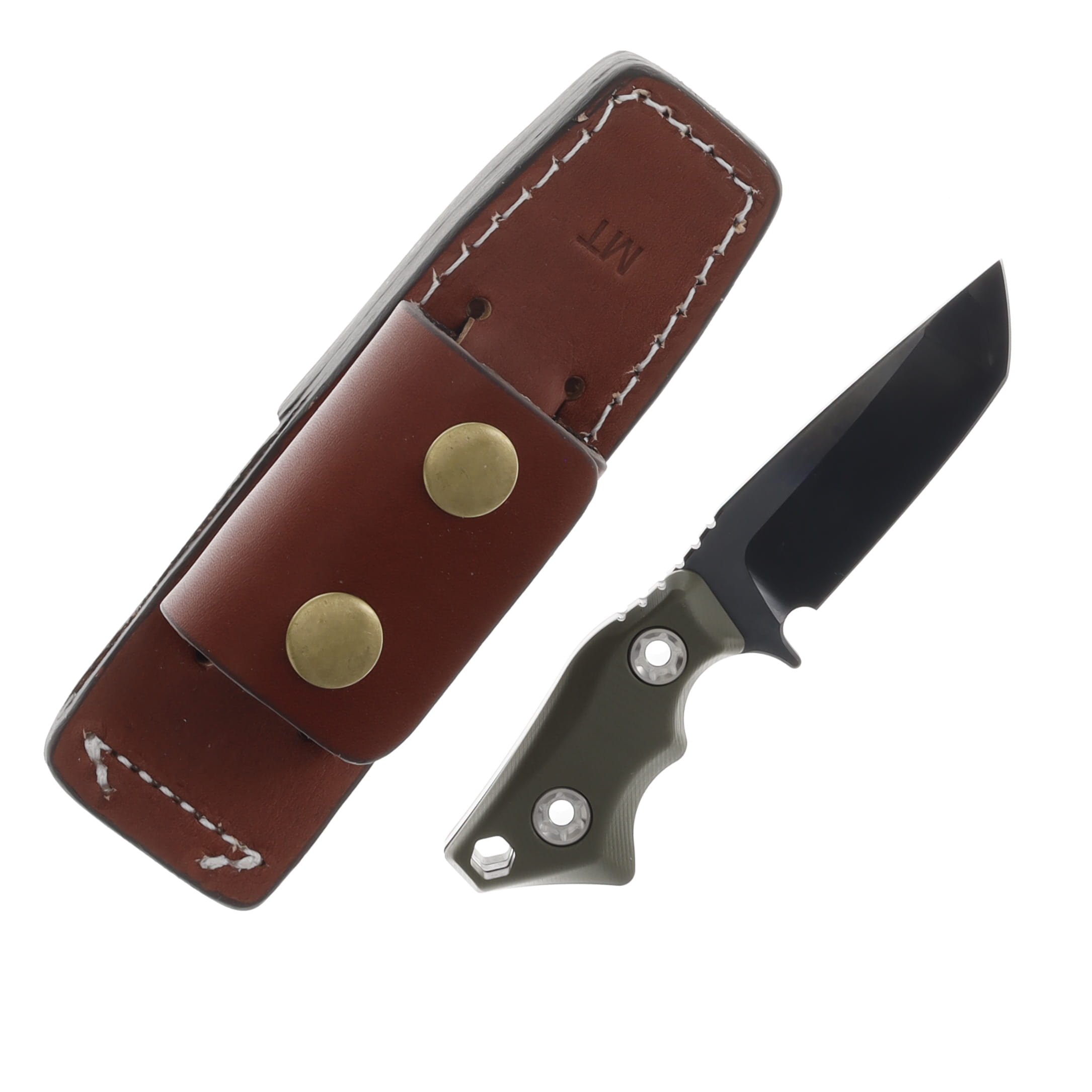 Main Street Knives Micro Tanto OD Green 2.3in Plain Black Tanto MMS042 View 2