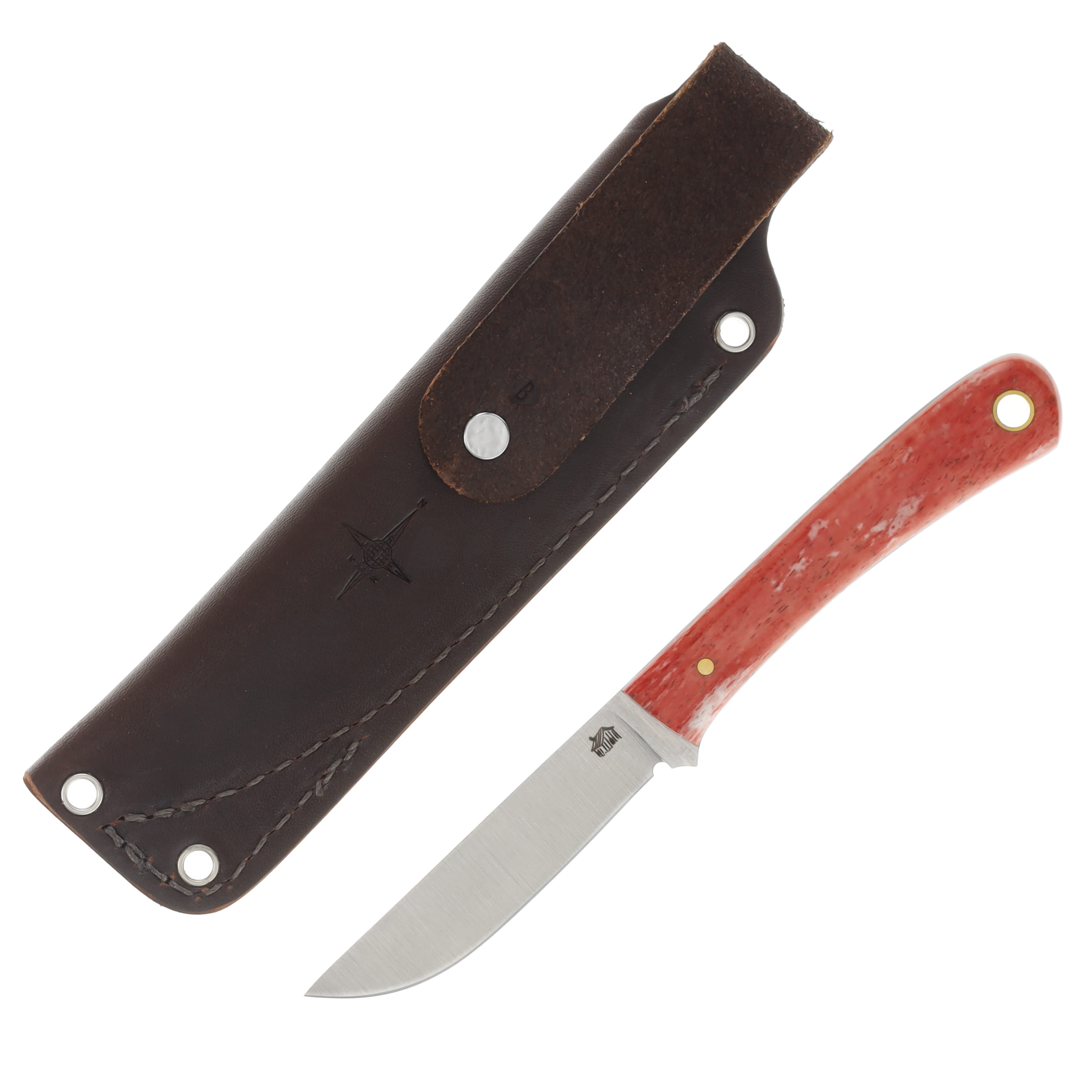LT Wright Bandit AEB-L Flat Grind Blade Red Dyed Bone Black Liners LT043 View 2
