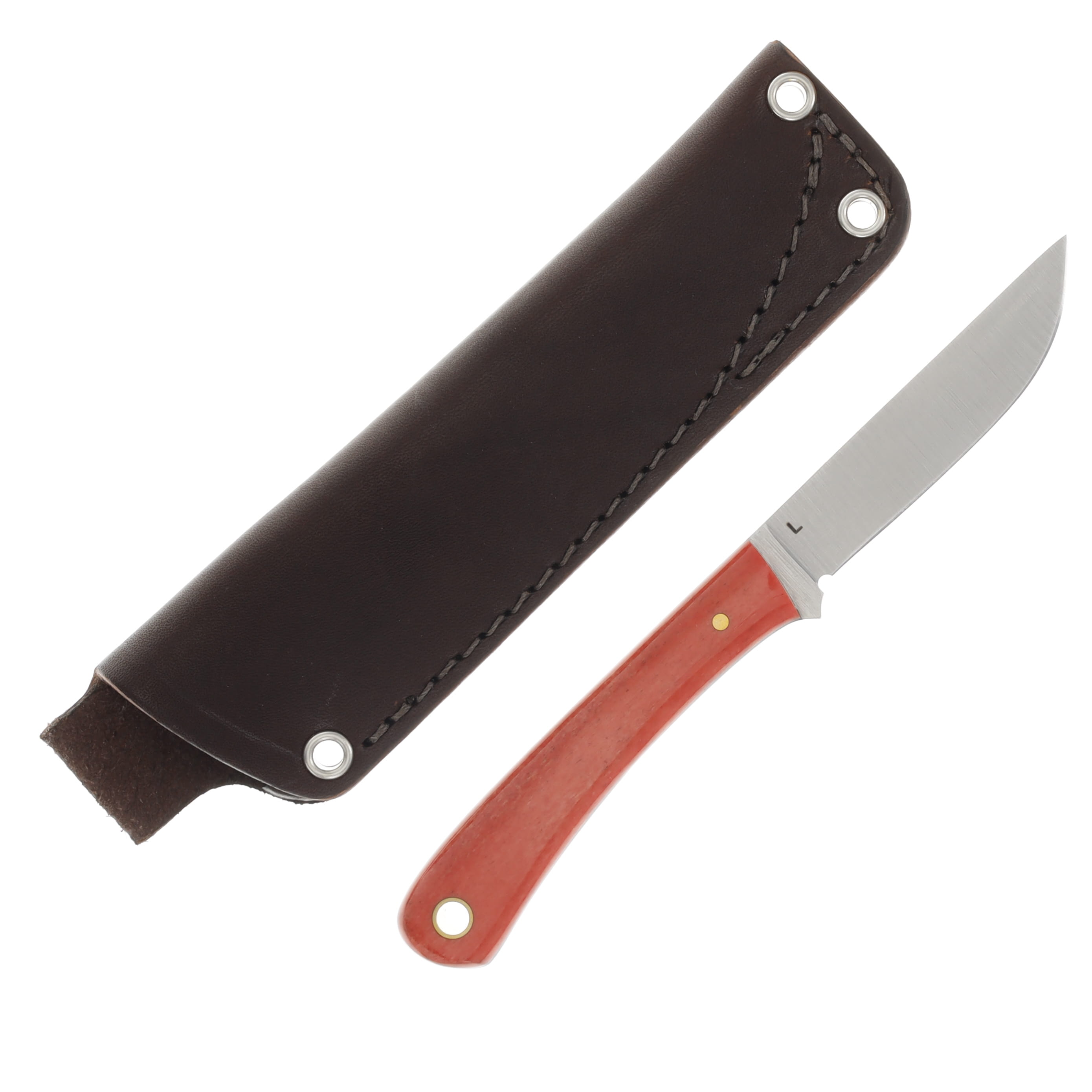 LT Wright Bandit AEB-L Flat Grind Blade Red Dyed Bone Black Liners LT043 View 1