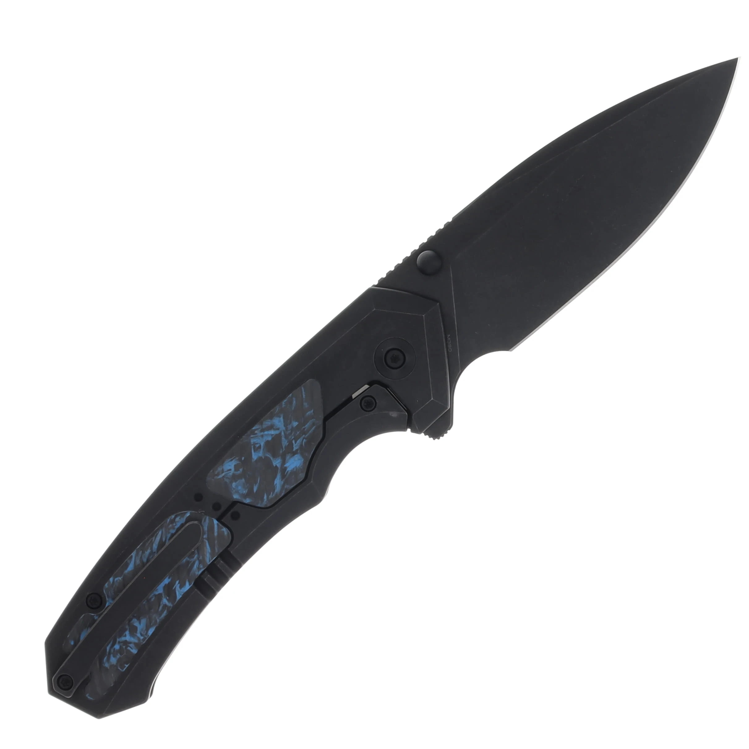 WE Knife Co Corwyn Blue – Black 3.7in Plain Black Stonewash Drop Point WE24088-1 View 2