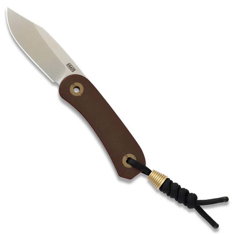 Knafs Lander 4 Fixed Blade Knife Satin S35VN Clip Point/Brown Paper Micarta KNAFS-00584 View 1