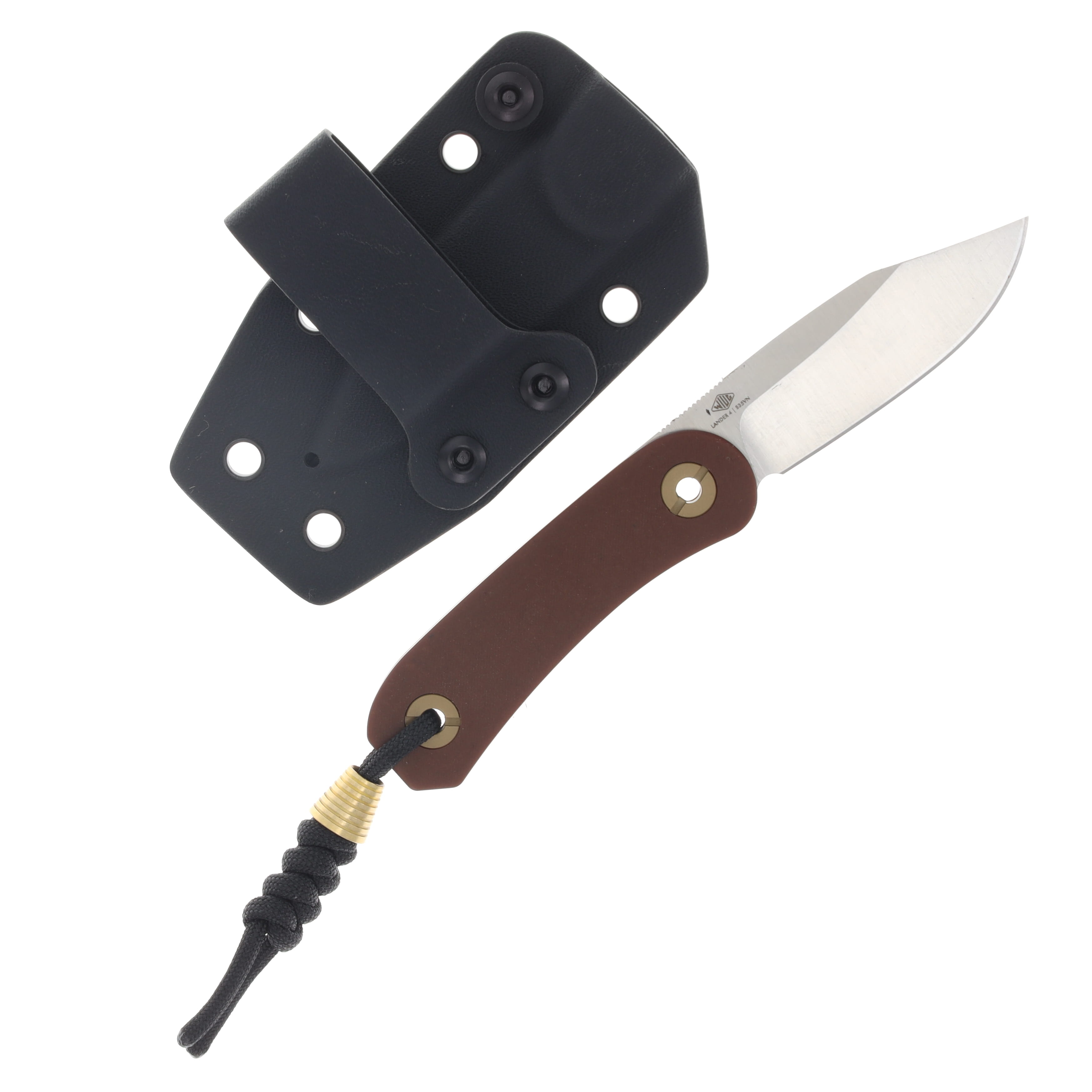 Knafs Lander 4 Fixed Blade Knife Satin S35VN Clip Point/Brown Paper Micarta KNAFS-00584 View 2