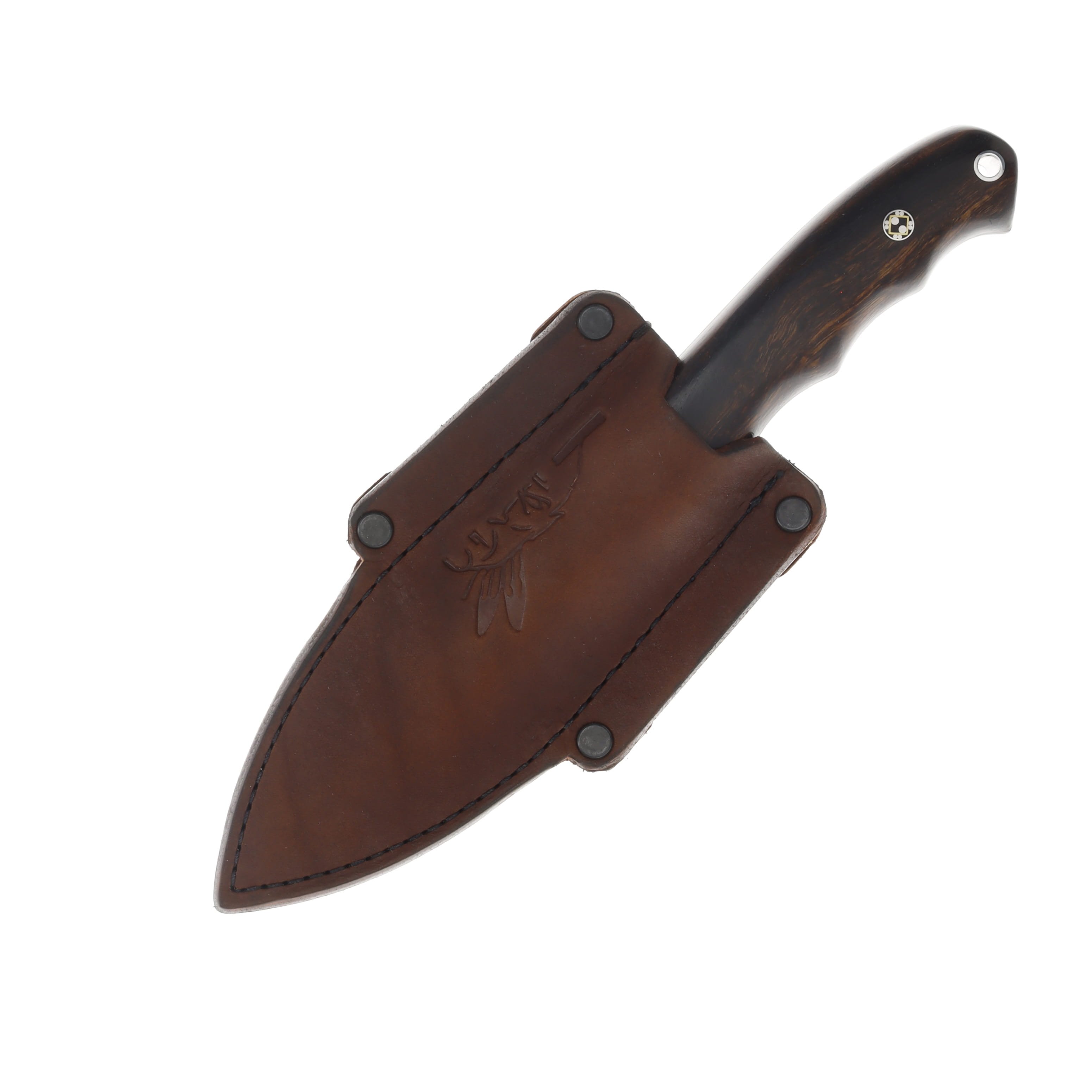 Half Face Blades SMKW Exclusive Disaster Jr Fixed Knife Ironwood Mosaic Pins Hollow D08 D08 View 3