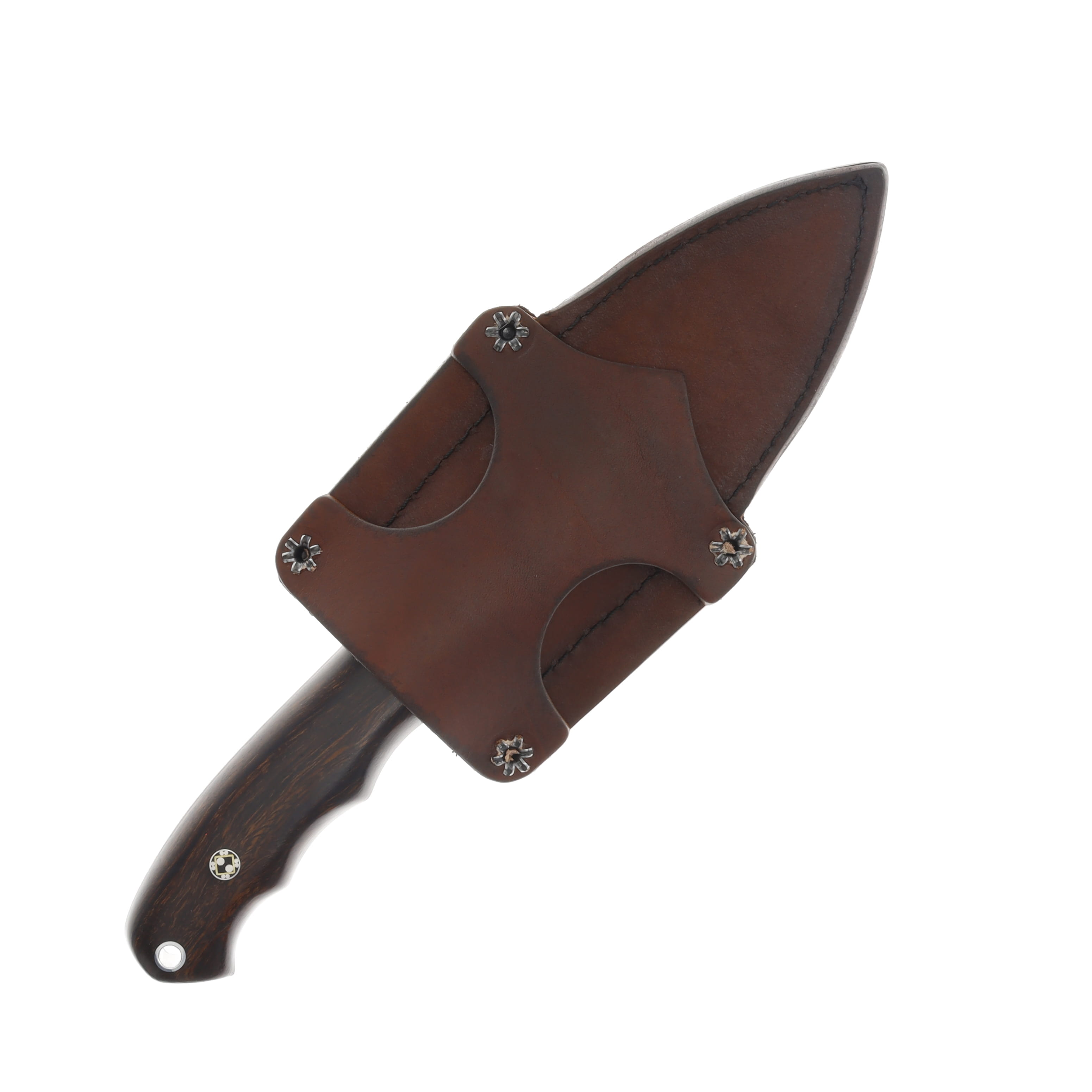 Half Face Blades SMKW Exclusive Disaster Jr Fixed Knife Ironwood Mosaic Pins Hollow D08 D08 View 4