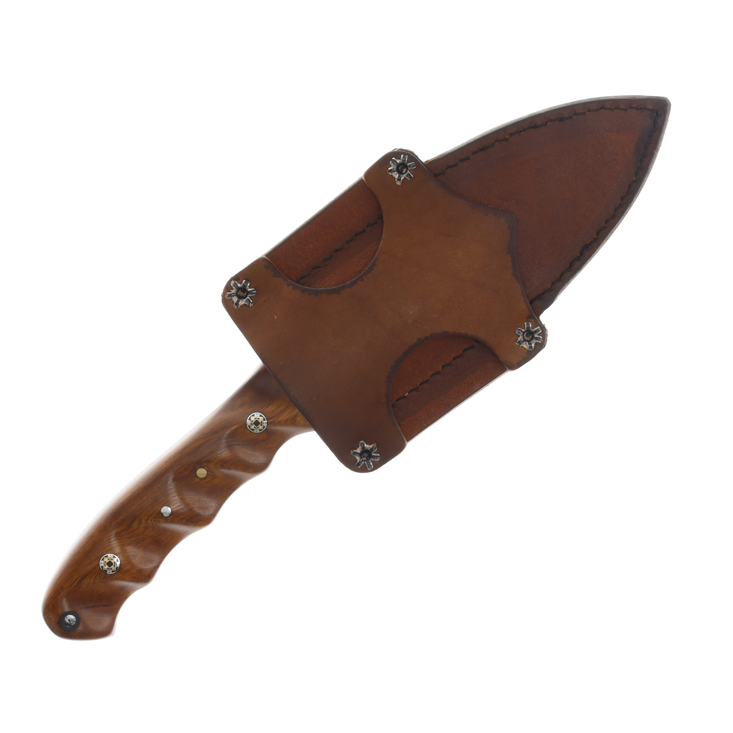 Half Face Blades SMKW Exclusive Disaster Jr Fixed Knife Ironwood Mosaic Pins Hollow D13 D13 View 4