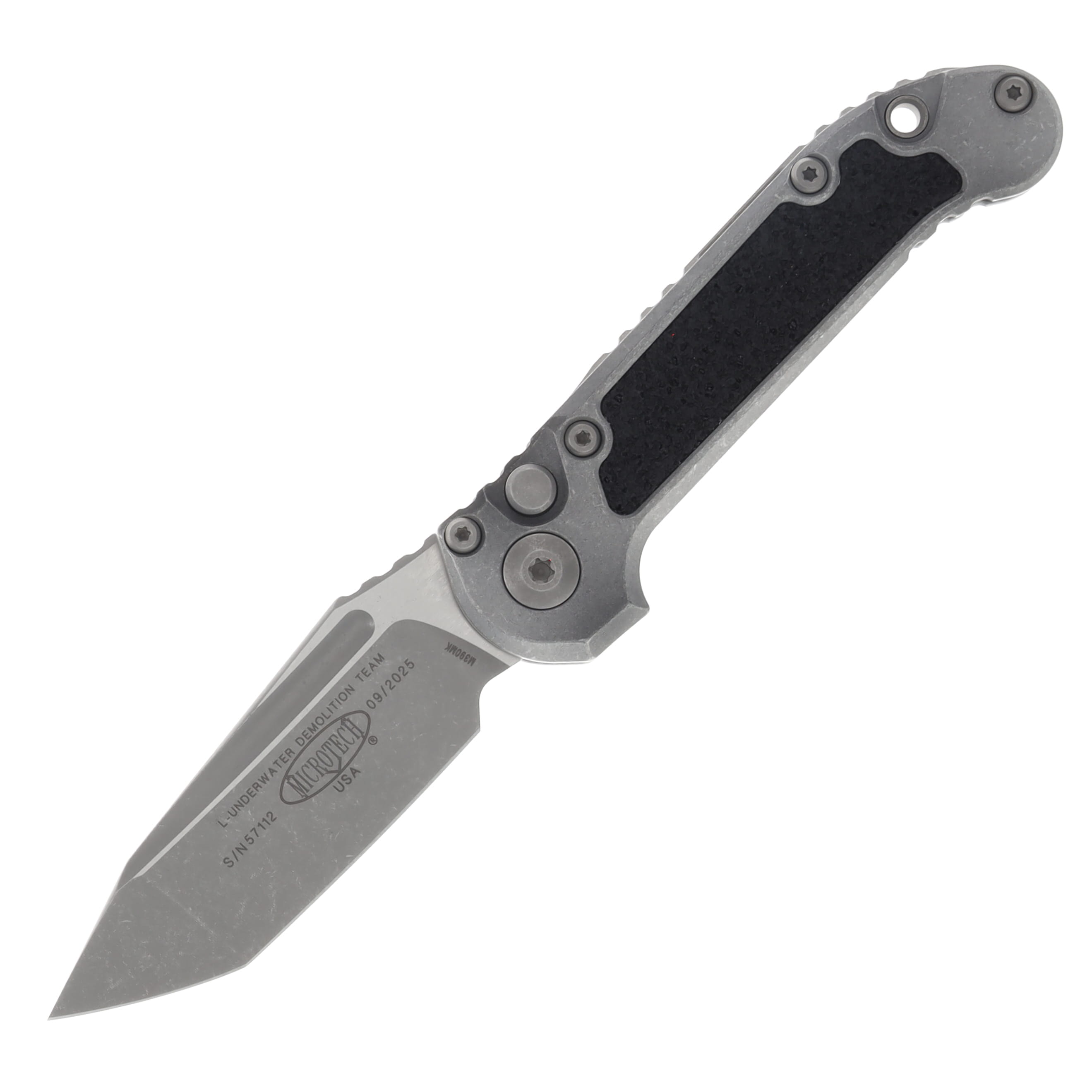 Microtech LUDT Gen III Auto Knife Weathered Metal - Apocalyptic Tanto AUMT113610APWME View 1