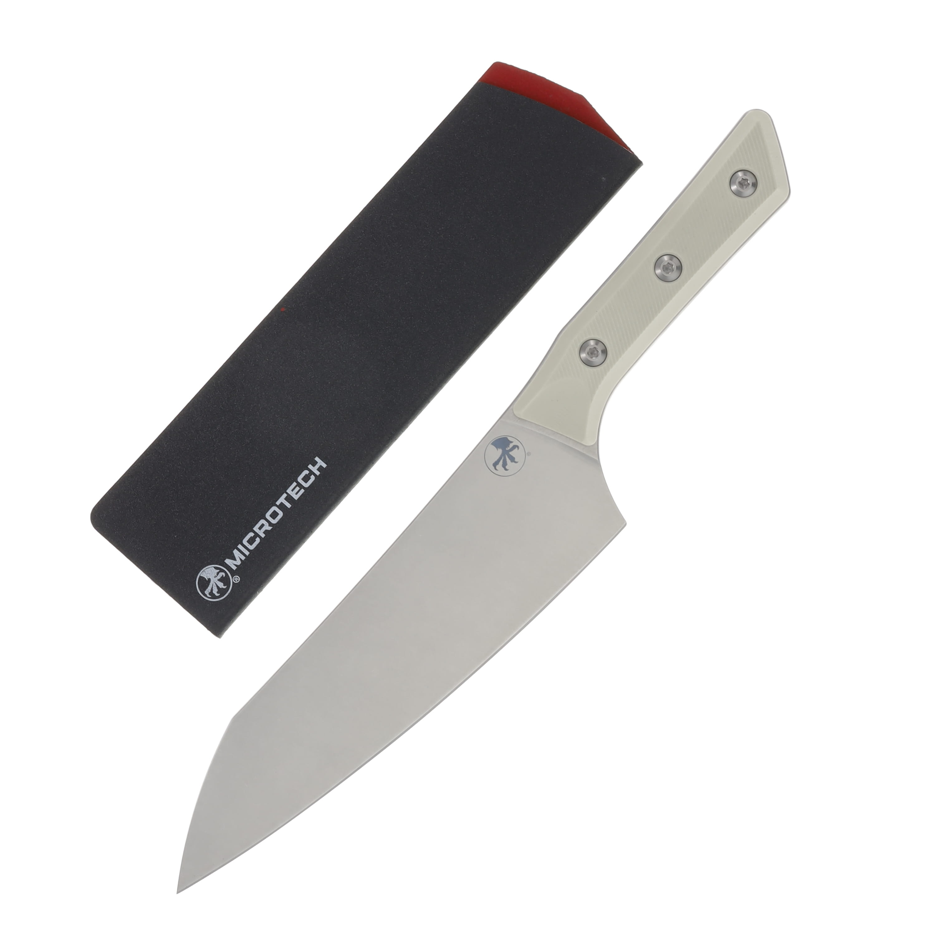 Microtech Chef Knife Ivory 8in Plain Stonewash Chef MT300010IV View 1