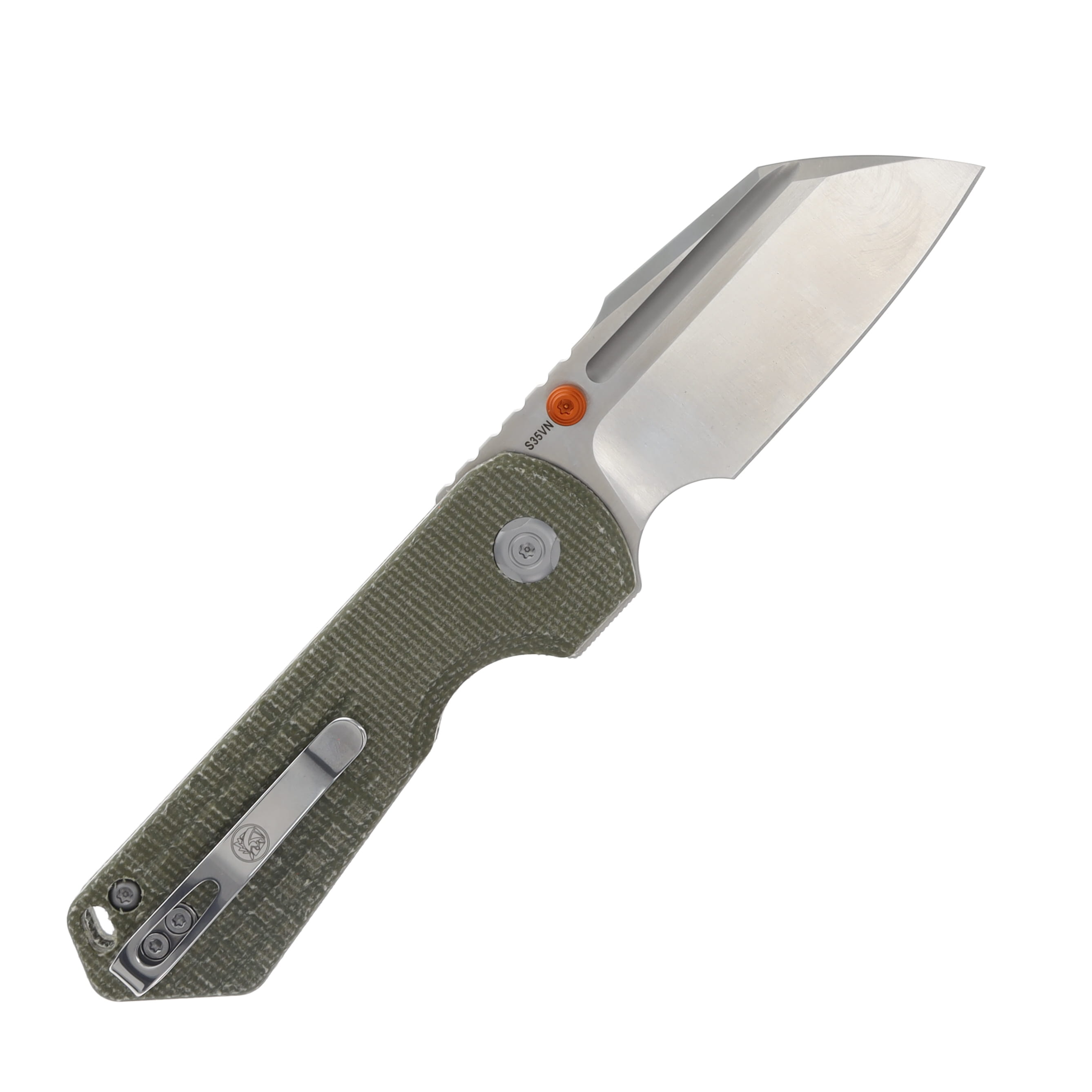 Vosteed Hedgehog Top Linerlock OD Green Micarta Sheepsfoot A1311