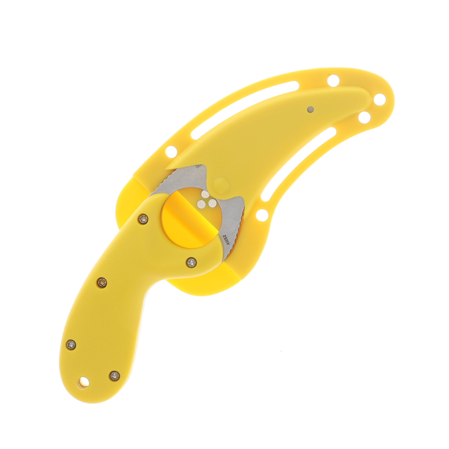 CRKT Bear Claw Fixed Knife Yellow GRN Handle SW AUS 8 Veff Serrated Blade CR2511Y View 5
