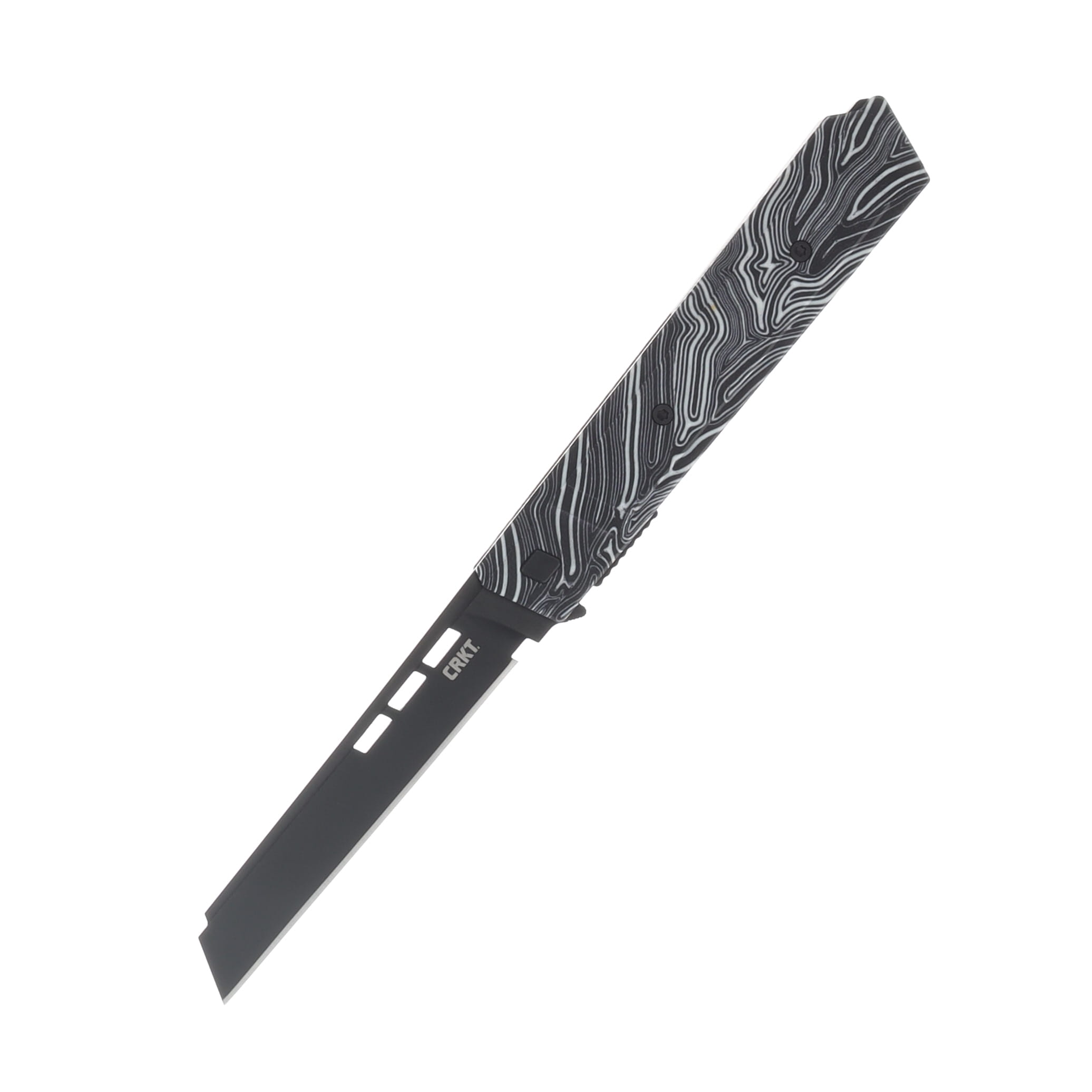 CRKT Zephyr Folding Knife Liner Lock Blk & White G-10 Handle Blk 14C28N Blade CR3850W View 1