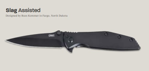 Columbia River Slag Assisted Folding Knife Black SS Handle Black D2 Blade CR7600K View 5