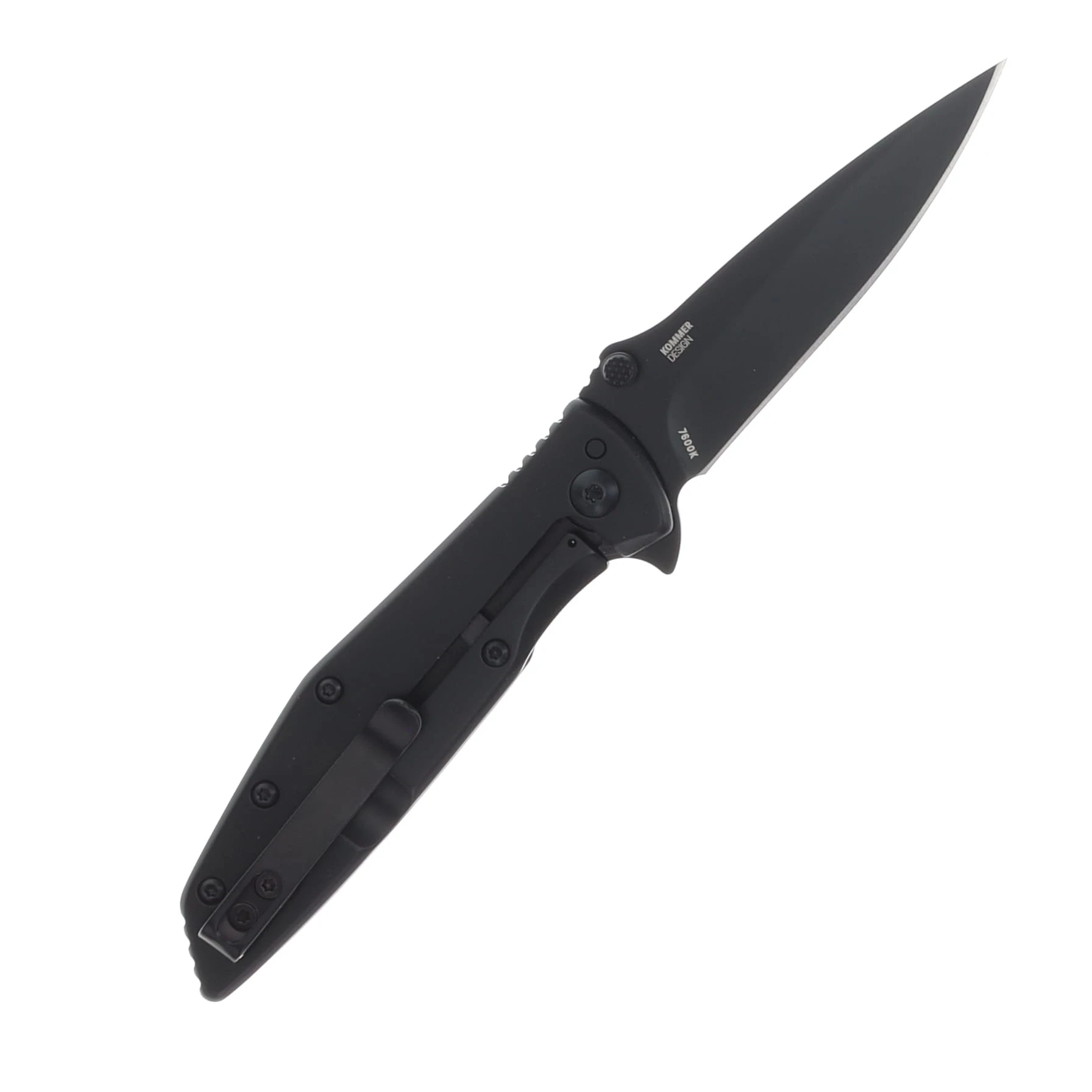 Columbia River Slag Assisted Folding Knife Black SS Handle Black D2 Blade CR7600K View 1