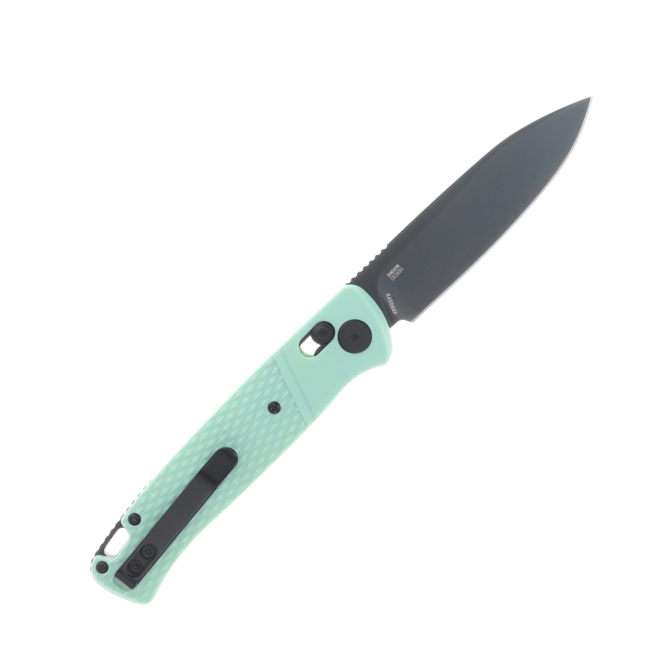 Columbia River Counterpart Crossbar Lock Folding Knife Aqua GRN Handle Blk 12C27 Blade CRK430BKP View 2