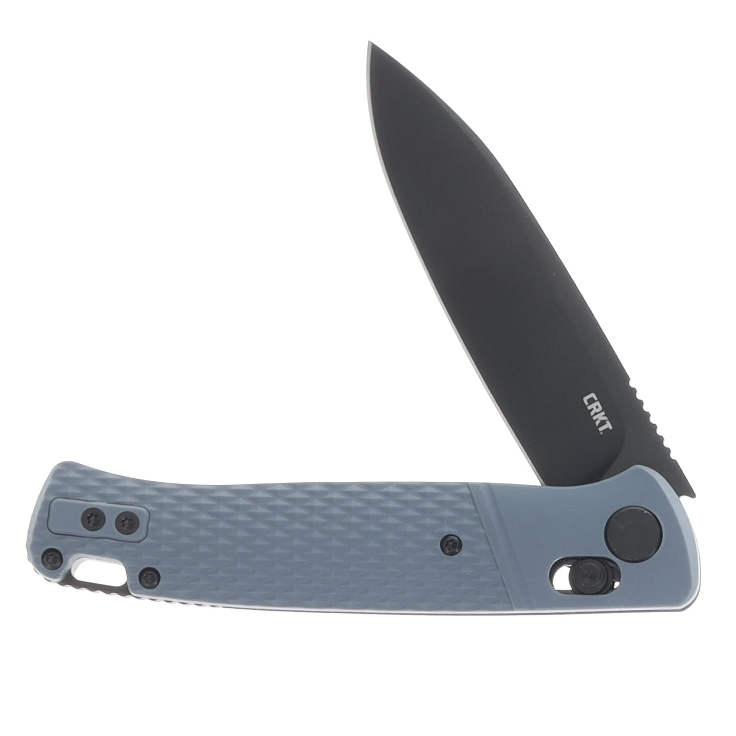 Columbia River Counterpart Crossbar Lock Folding Knife Gray GRN Handle Blk 12C27 Blade CRK430GKP View 3