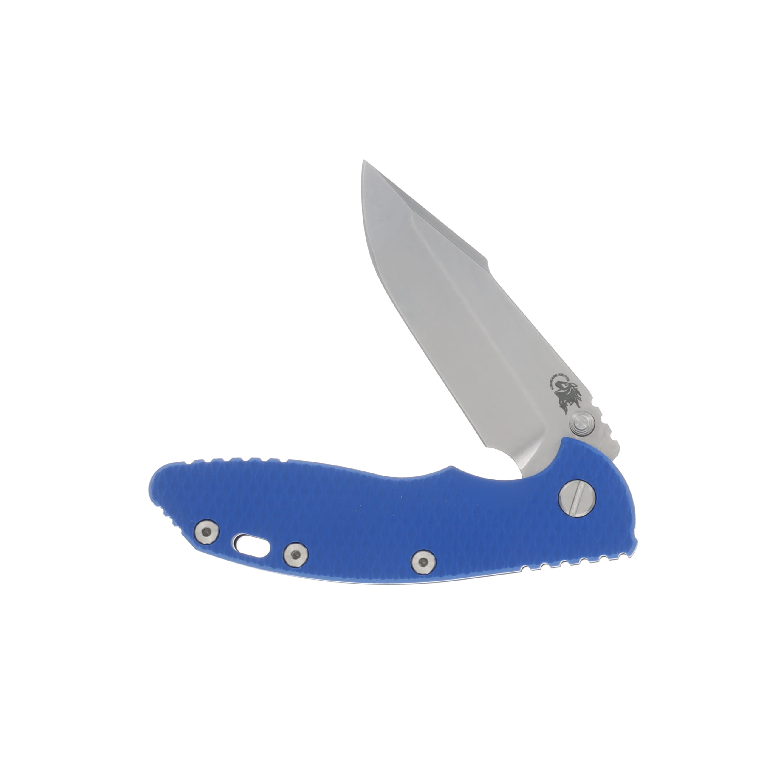 Hinderer XM-18 3.5 Framelock Folding Knife Stonewash Harpoon Spanto/Blue G-10 and Blue Stonewash Titanium KXM35HSTWSWBLBL View 3