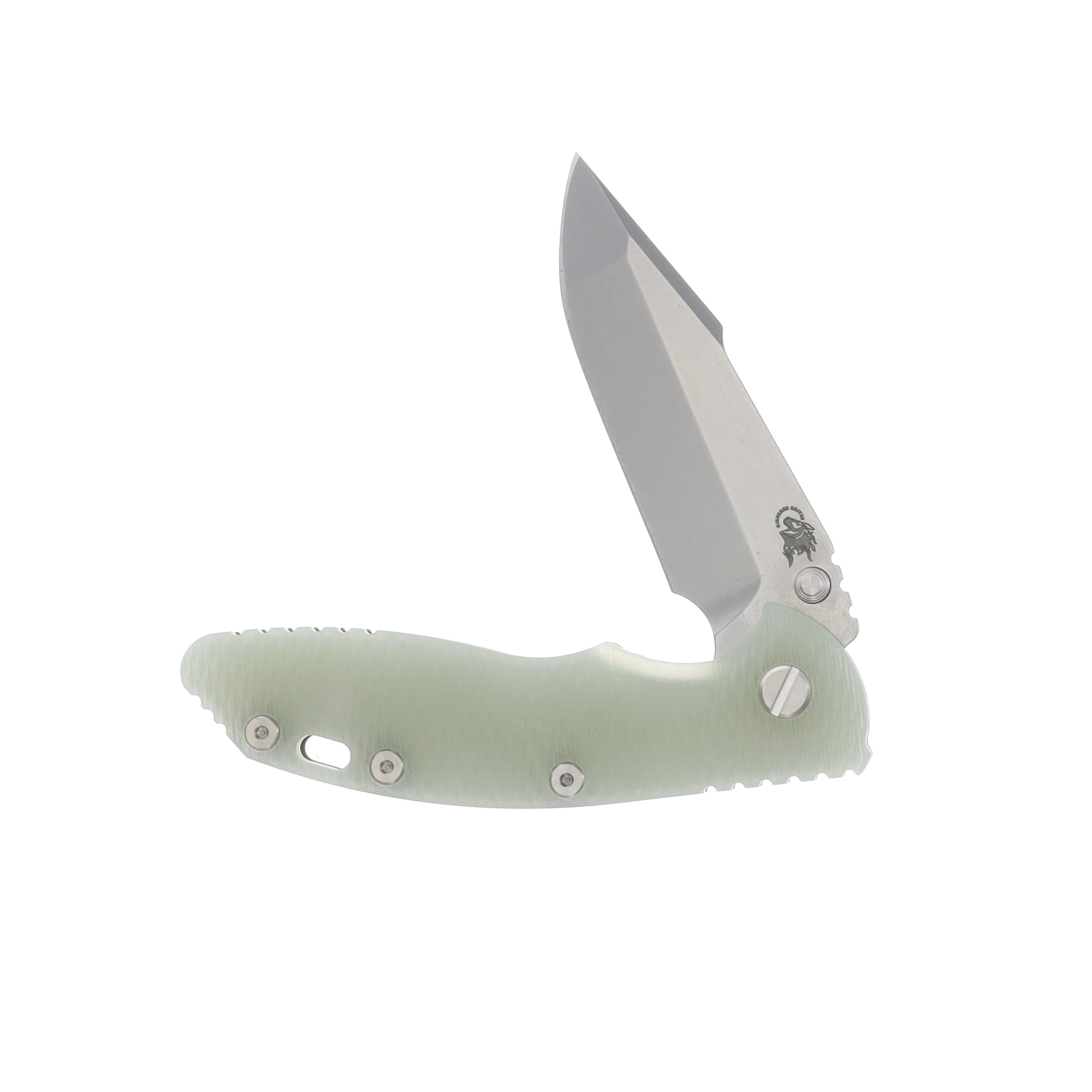 Hinderer XM-18 Translucent Green – Stonewash 3.5in Plain Stonewash Harpoon Spanto View 3