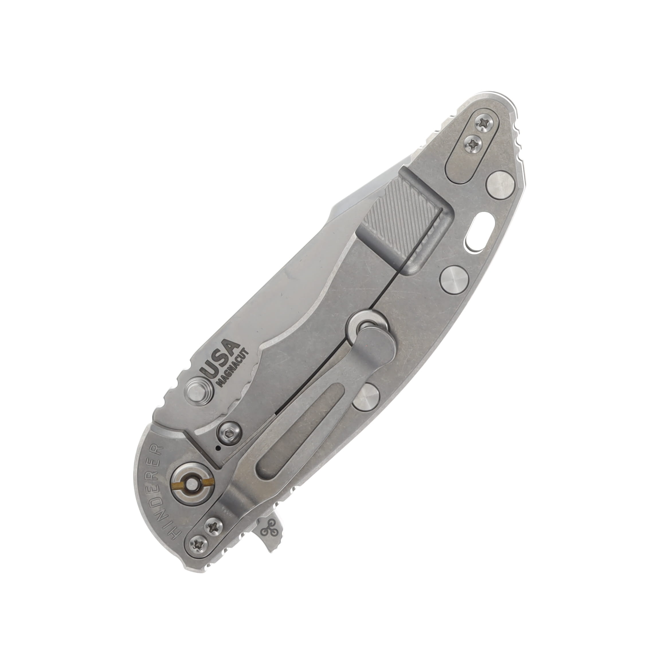 Hinderer XM-18 Translucent Green – Stonewash 3.5in Plain Stonewash Harpoon Spanto View 4