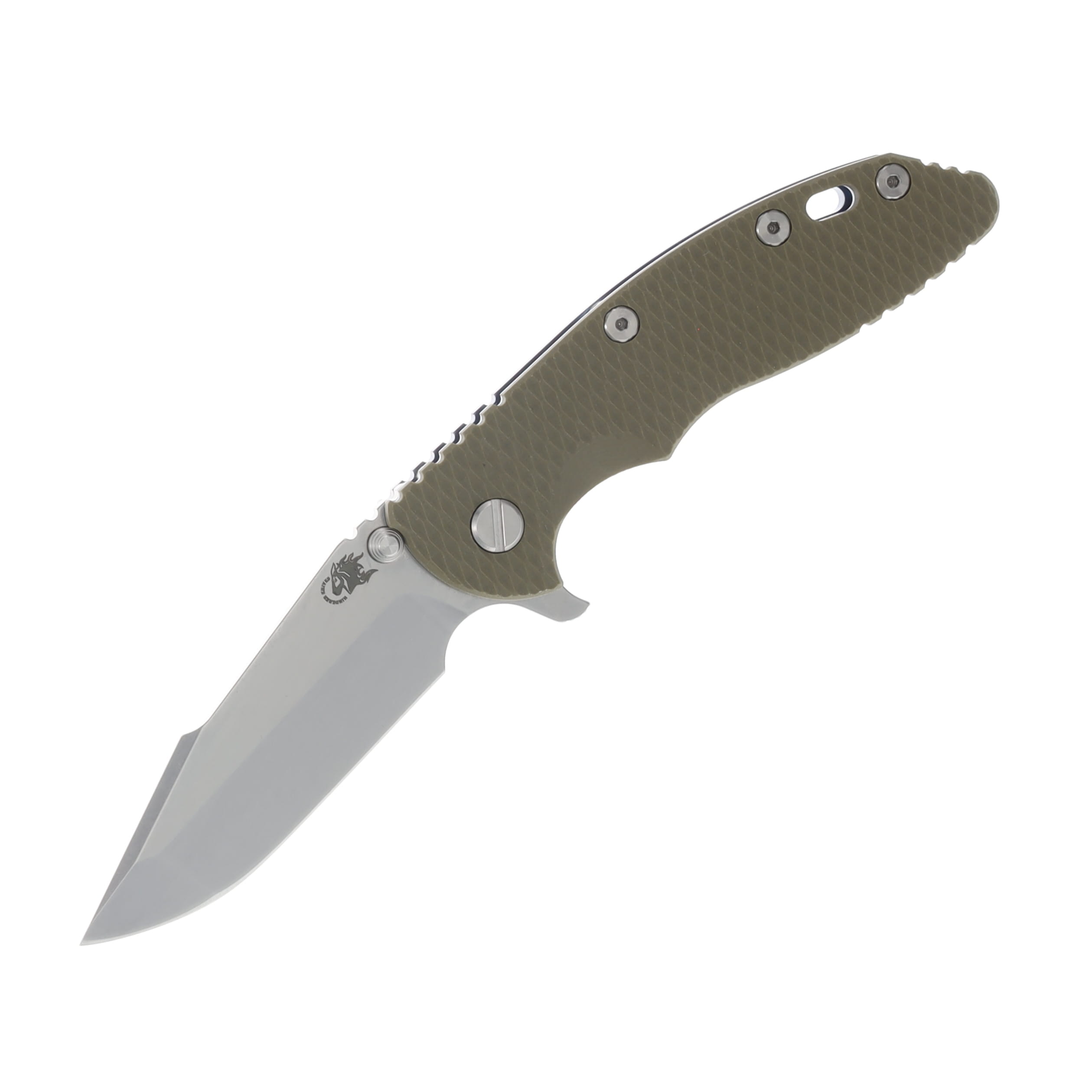 Hinderer XM-18 OD Green – Stonewash Blue 3.5in Plain Stonewash Harpoon Spanto  KXM35HSTWSWBLOD View 1