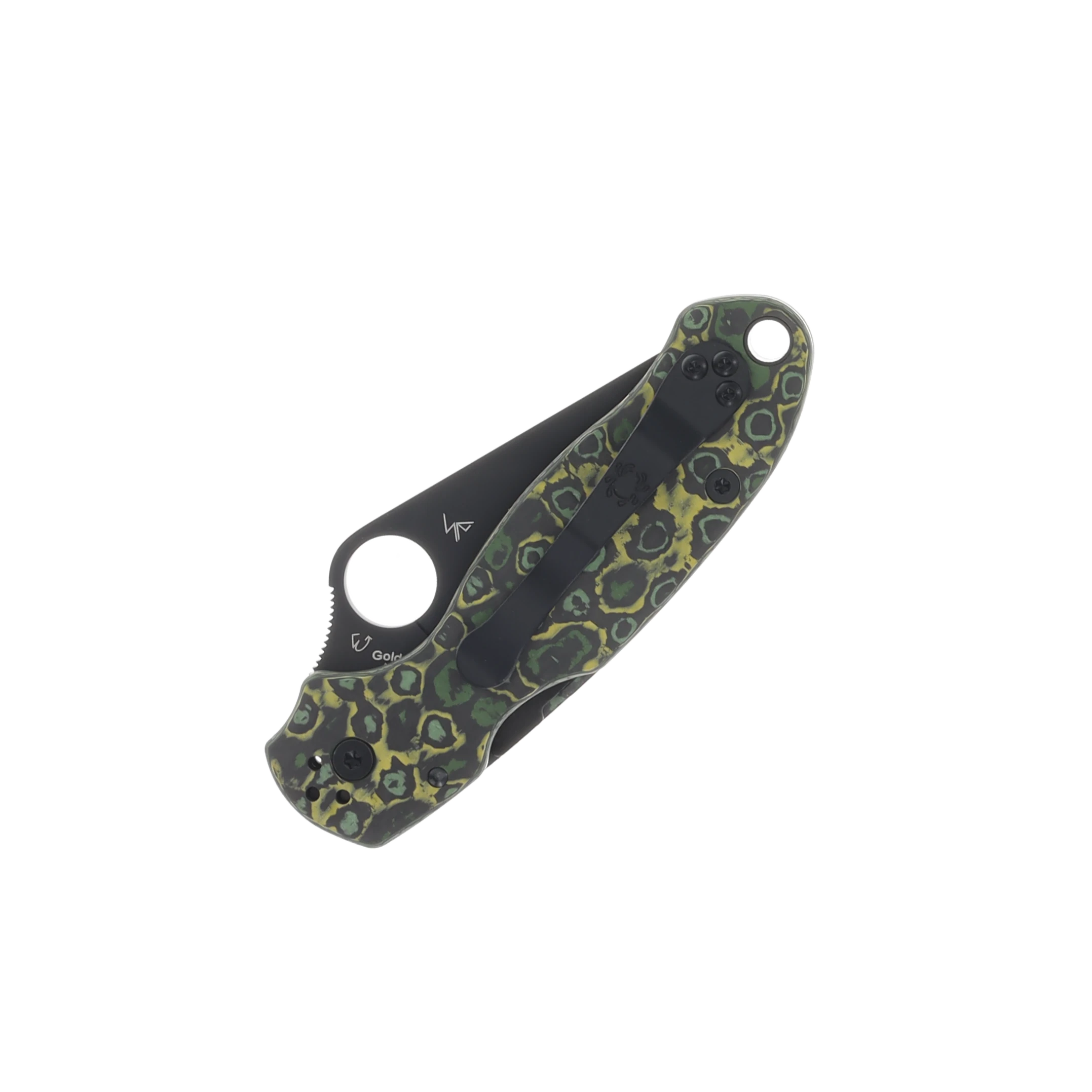 Spyderco SMKW Exclusive Para 3 Folding Knife DLC Cru-Wear/Toxic Storm FatCarbon SPC223CFTSBKP View 9