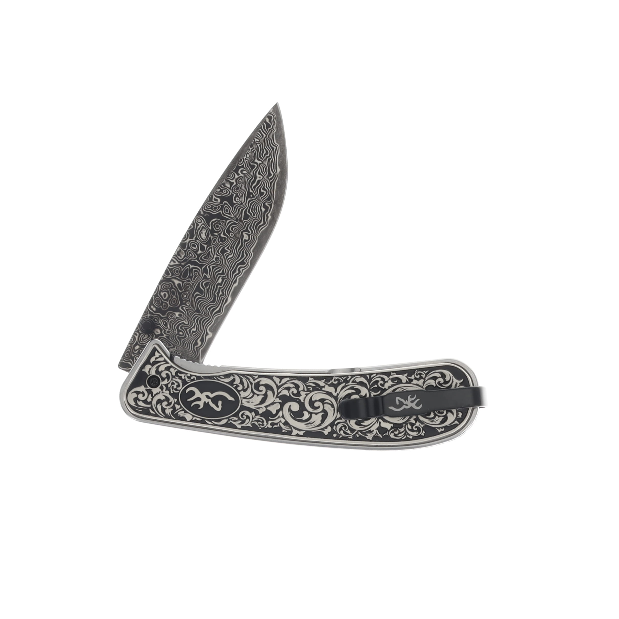Browning Grand Pass Damascus Linerlock Folding Knife 3220580B View 4