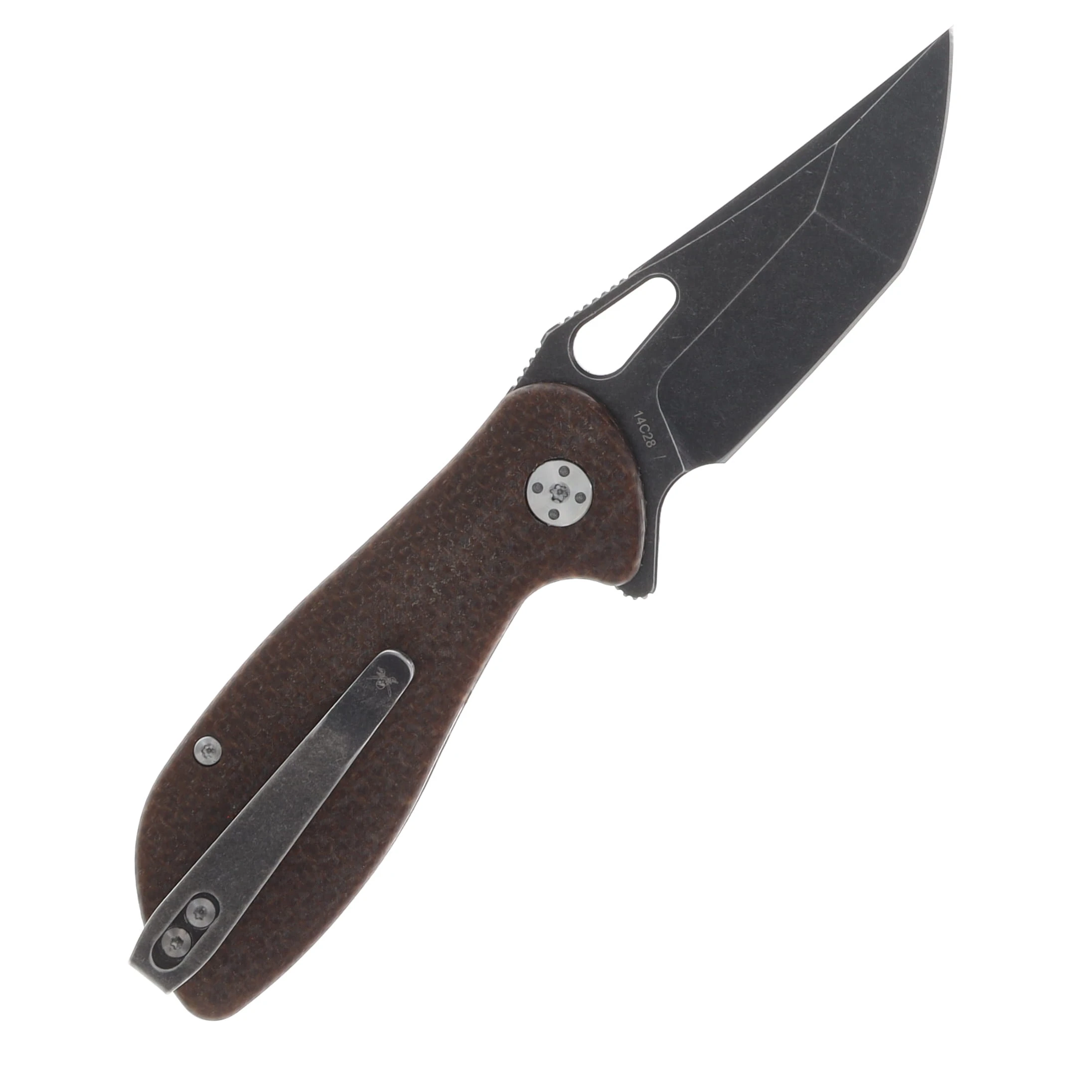 Skallywag Tactical Mudskipper Folding Knife 14C28N/Brown Micarta SWMSBR View 2