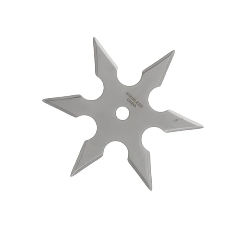Master Cutlery 4" 6-Point Silver Stainless Steel Throwing Star with Sheath 210777 View 4