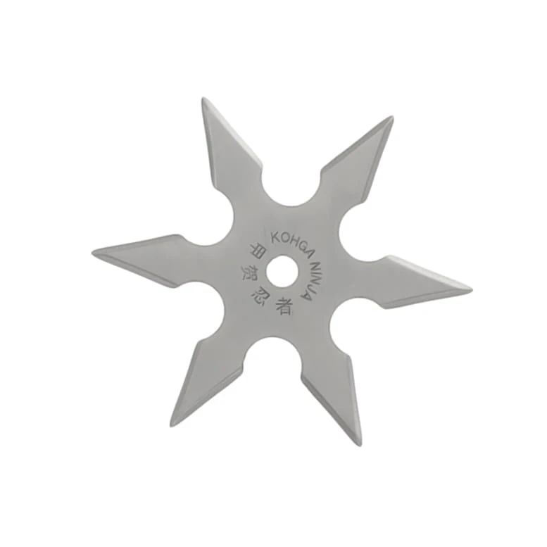 Master Cutlery 4" 6-Point Silver Stainless Steel Throwing Star with Sheath 210777 View 3