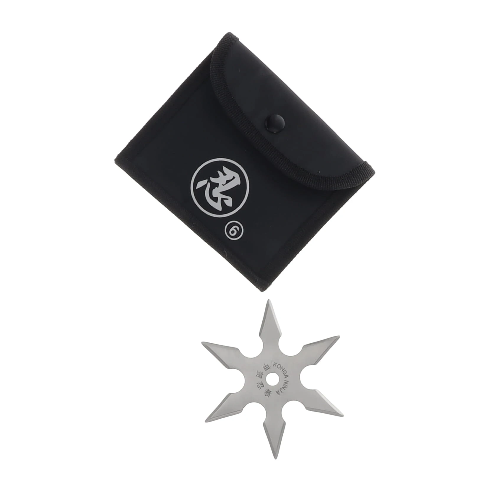 Master Cutlery 4" 6-Point Silver Stainless Steel Throwing Star with Sheath 210777 View 1