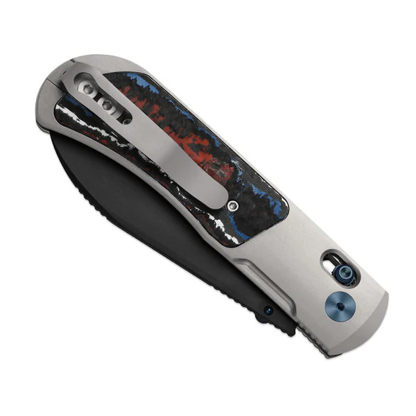 Kizer Tycho Folding Knife Titanium-Fat Carbon Handle Matte DLC Ultra M390 Drop Point Blade KI4761A2 View 4