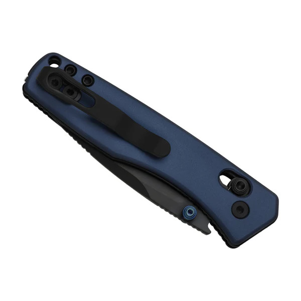 Kizer Aegis Folding Knife Blue Aluminum Handle Black Matte DLC Basic Drop Point Blade V3774A3 View 4