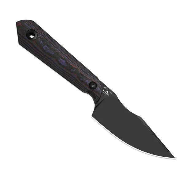 Kizer Mini Harpoon Fixed Knife Purple Haze Fat Carbon Handle Black Matte DLC Ultra S45VN Drop Point Blade 1040S9 View 2
