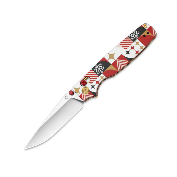Kizer Original 2 Folding Knife Red & White G-10 Handle Blasted 14C28N Drop Point Blade V3605.2MC1 View 1