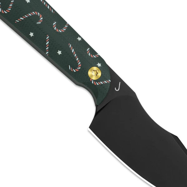 Kizer Mini Harpoon Fixed Knife Green G-10 Handle Blk PVD Coated AEB-L Drop Point Blade 1040SMC1 View 6