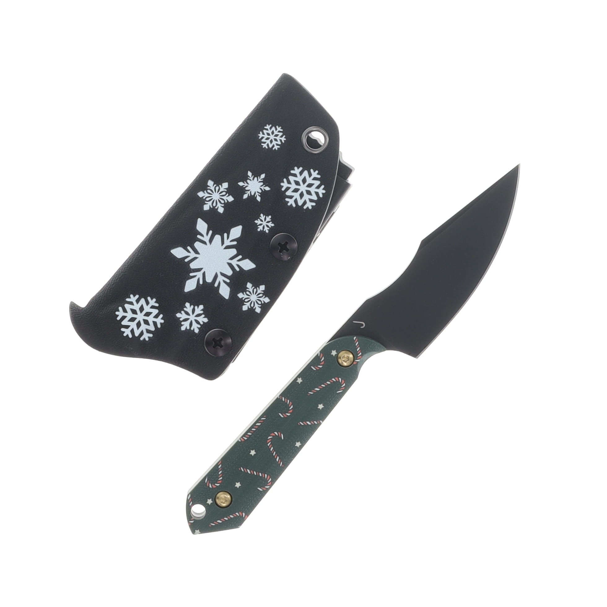 Kizer Mini Harpoon Fixed Knife Green G-10 Handle Blk PVD Coated AEB-L Drop Point Blade 1040SMC1 View 2
