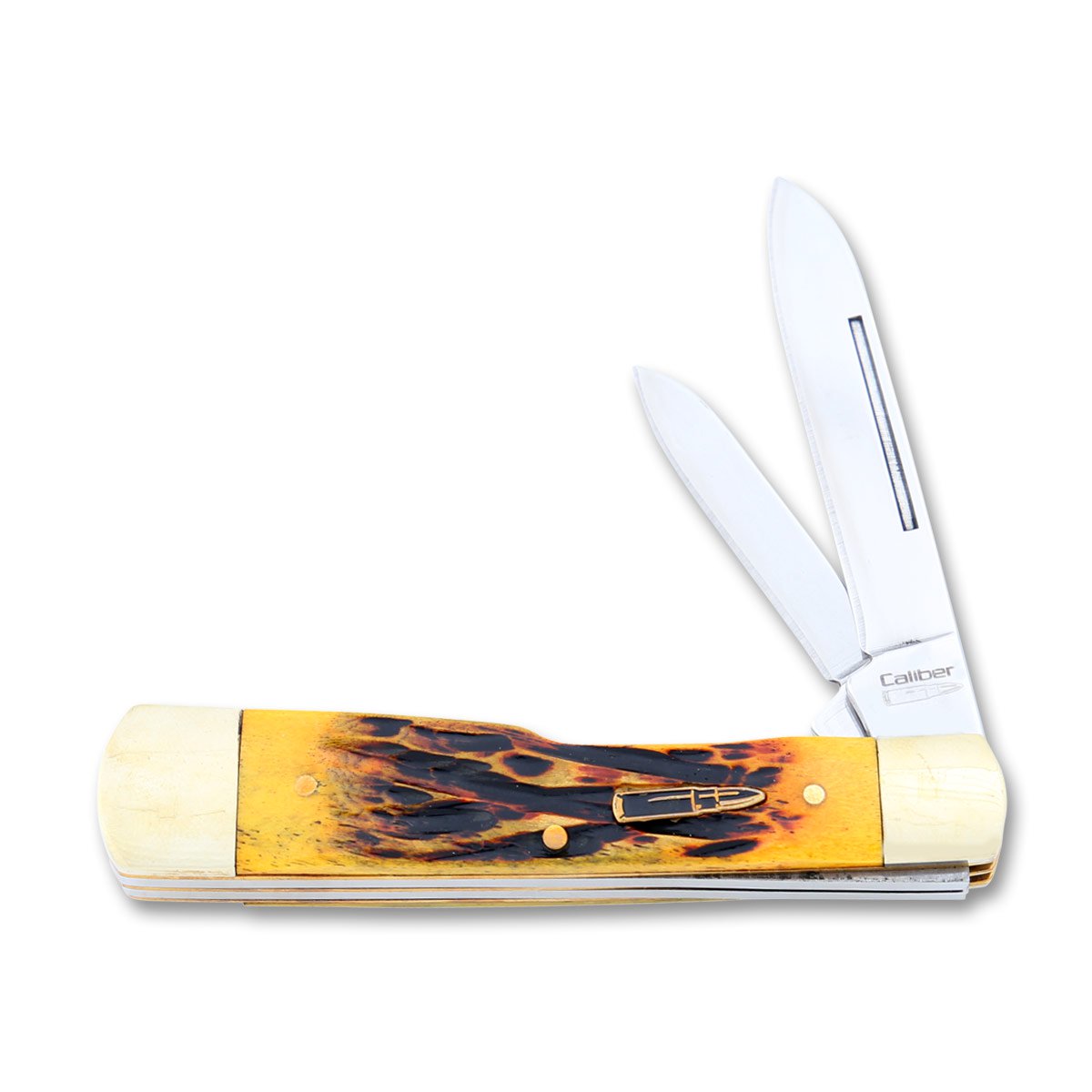 Frost Caliber Cutlery Sagebrush Jigged Bone Gunstock Folding Knife FRCAL177 View 1
