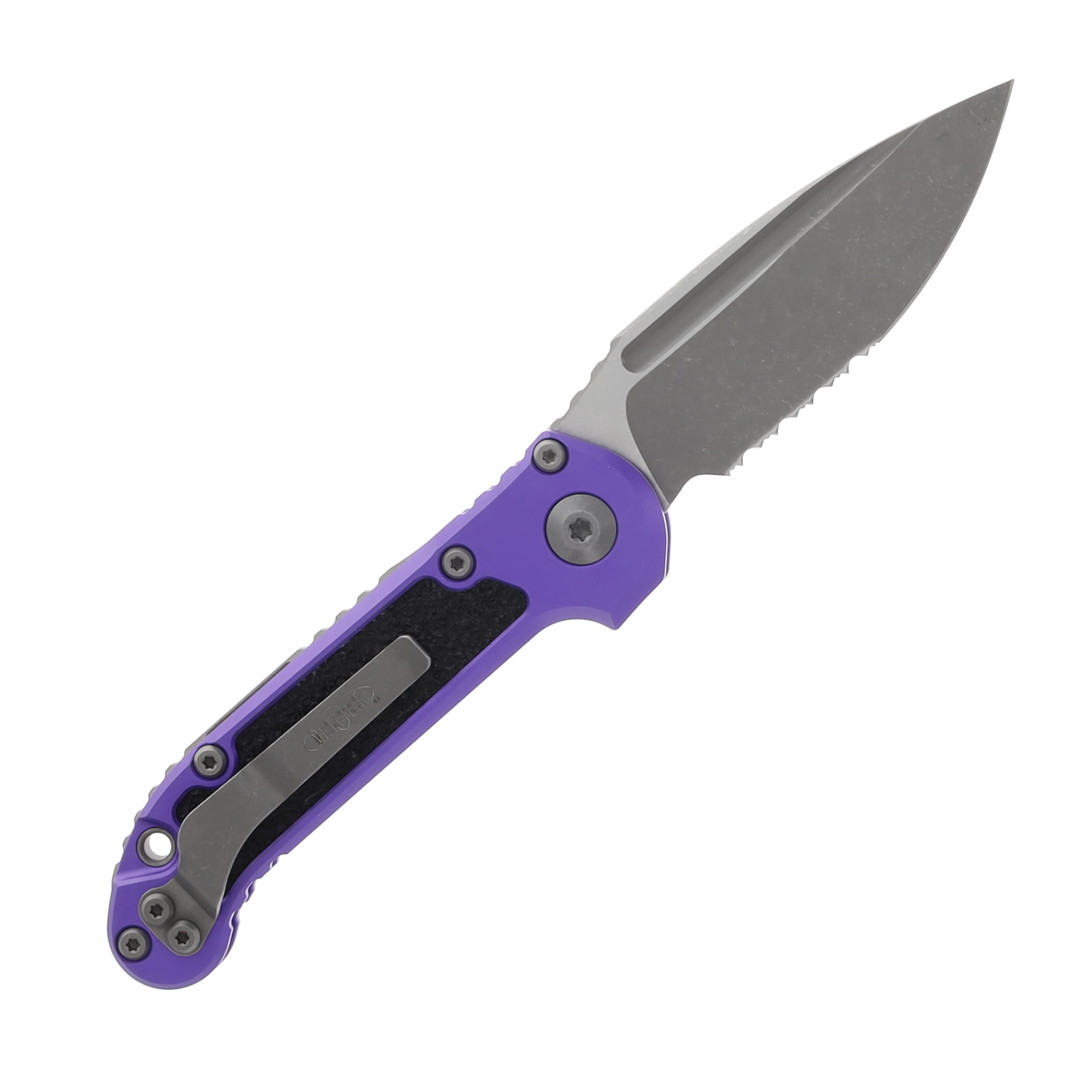 Microtech LUDT GEN III OTS Auto S/E Apocalyptic Part Serrate Purple MT113511APPU View 2