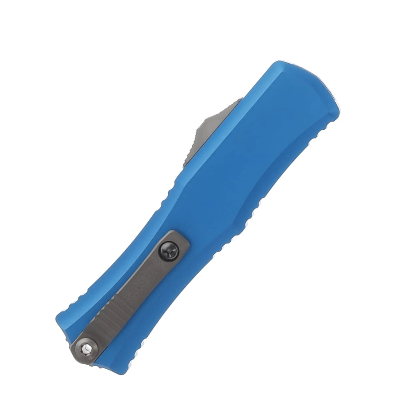 Microtech Hera II Mini OTF D/E Blue Stonewash Part Serrated Dagger AUMT1702M11BL View 3