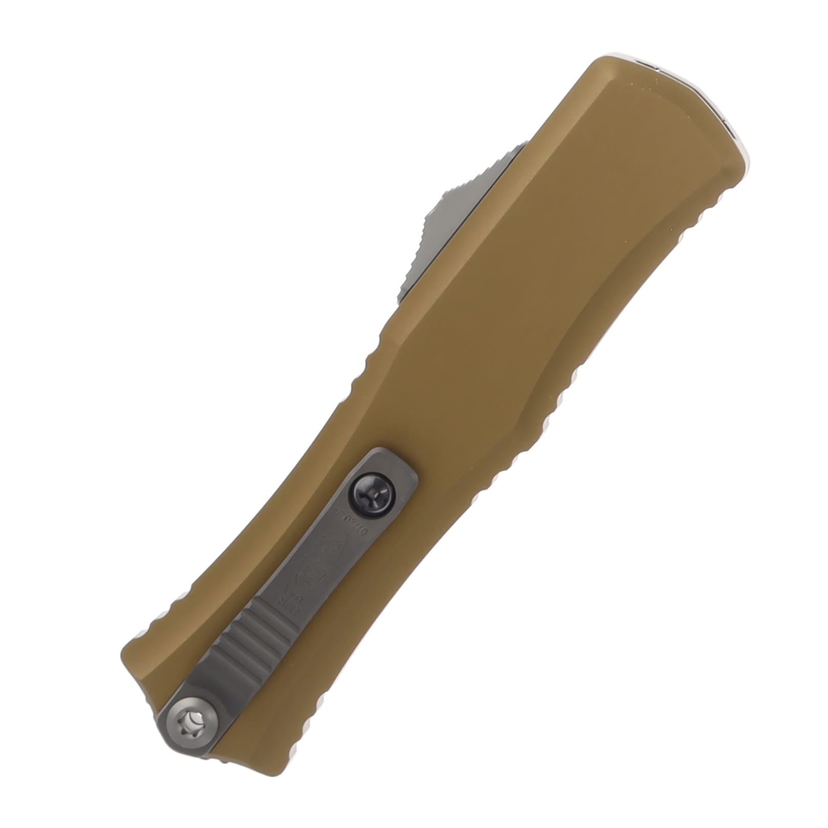 Microtech Hera II Mini OTF D/E Tan Stonewash Part Serrated Dagger AUMT1702M11TA View 3