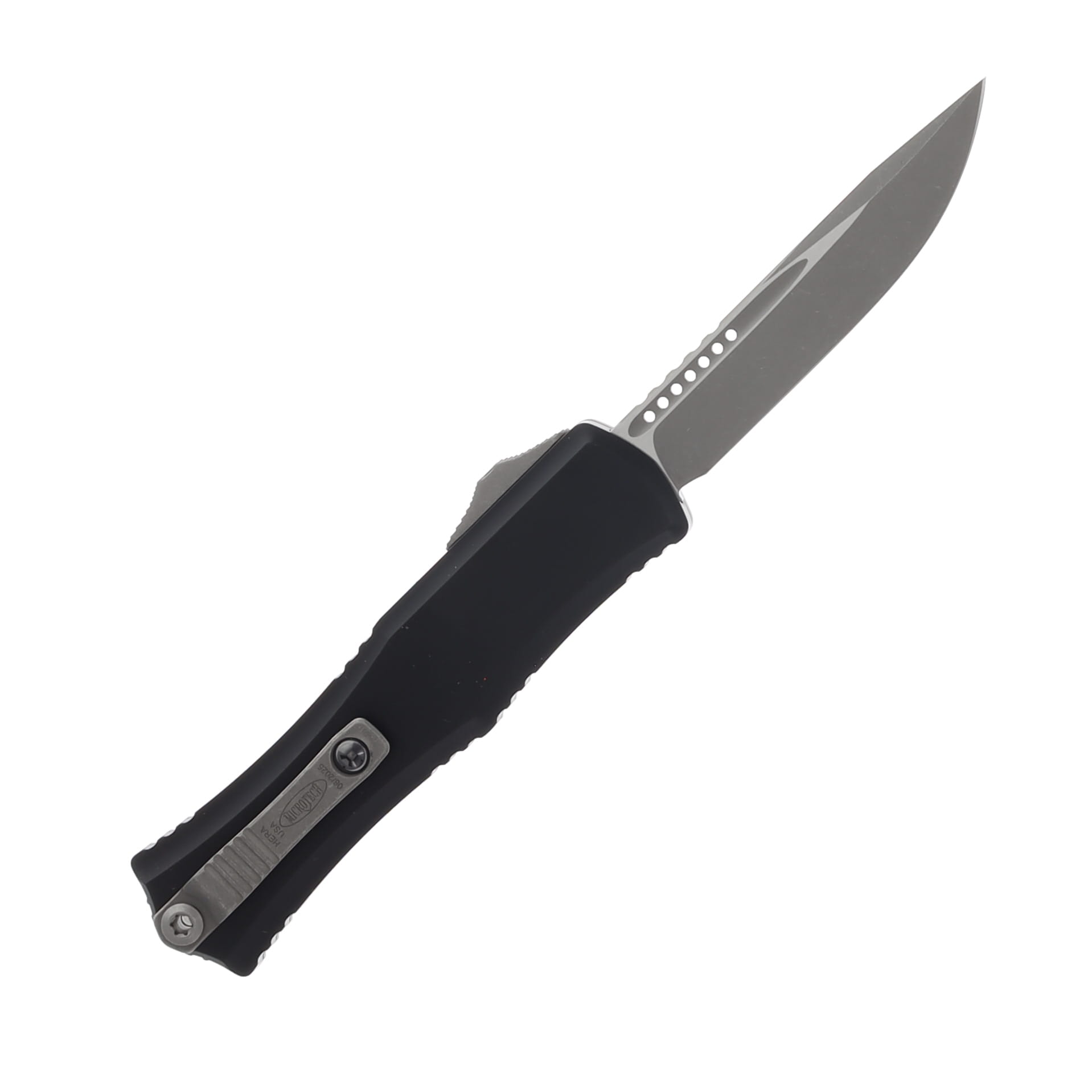 Microtech Hera II Mini OTF S/E Black Plain Apocalyptic Drop Point Blade AUMT1703M10AP View 2